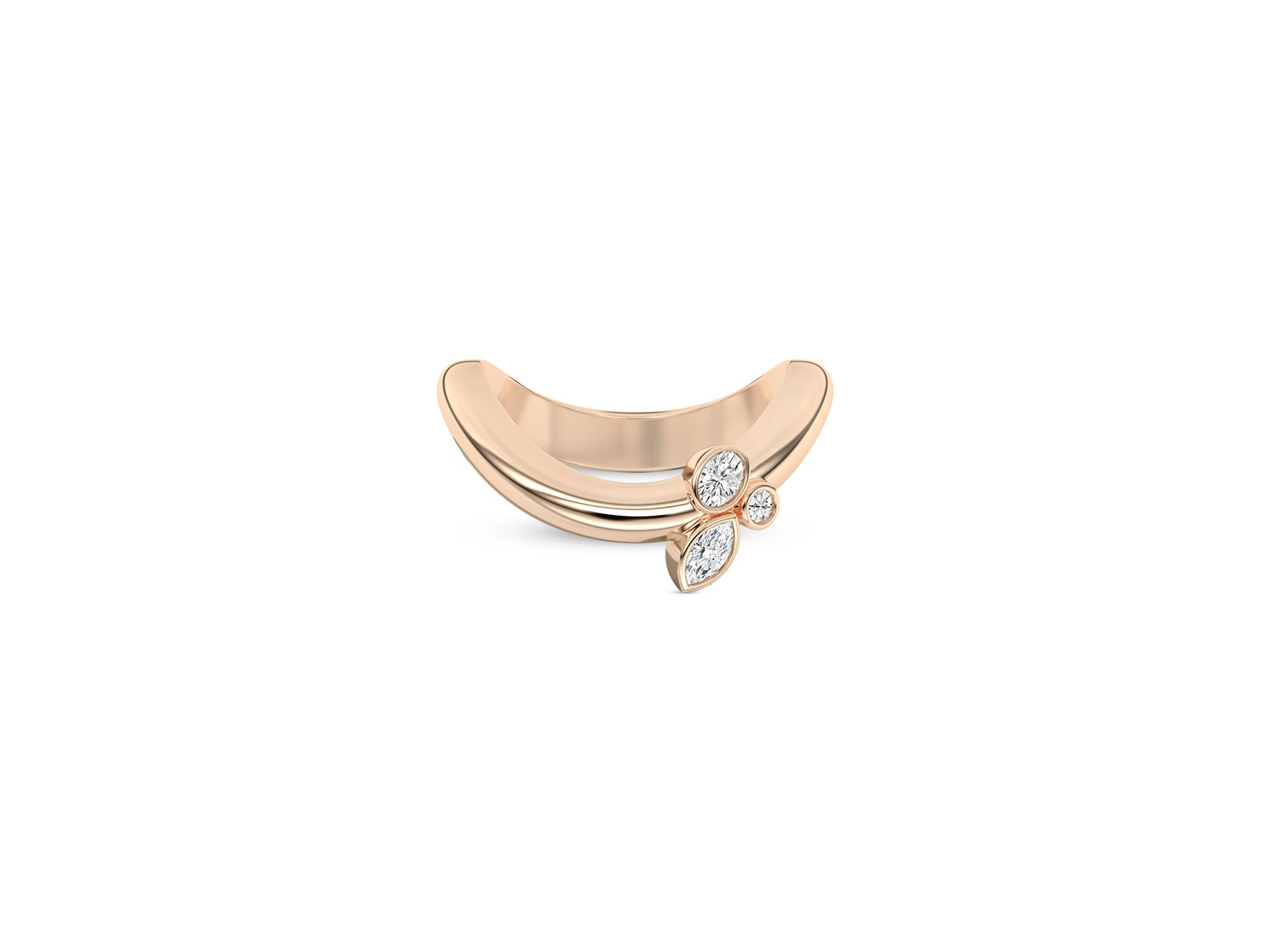Certified Lab Grown Diamond Mixed Cut Doshi Cluster Ring in 14K Yellow Gold, 0.26 tcw — Image 3