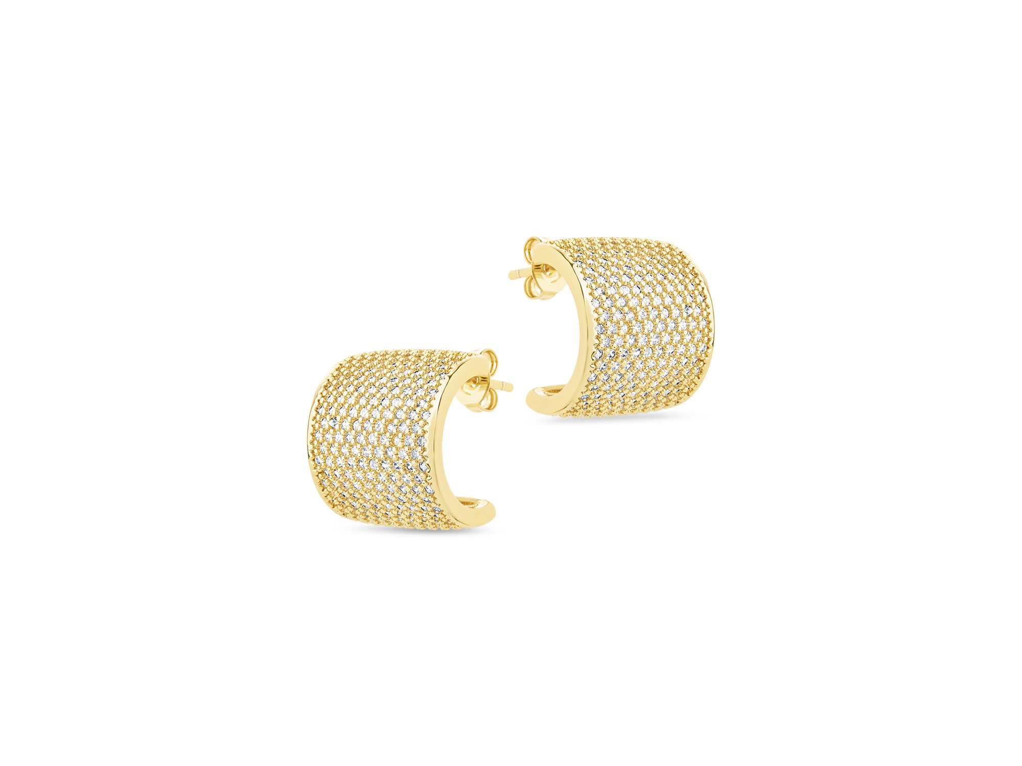 Simone Pavé Curved Stud Earrings — Image 4