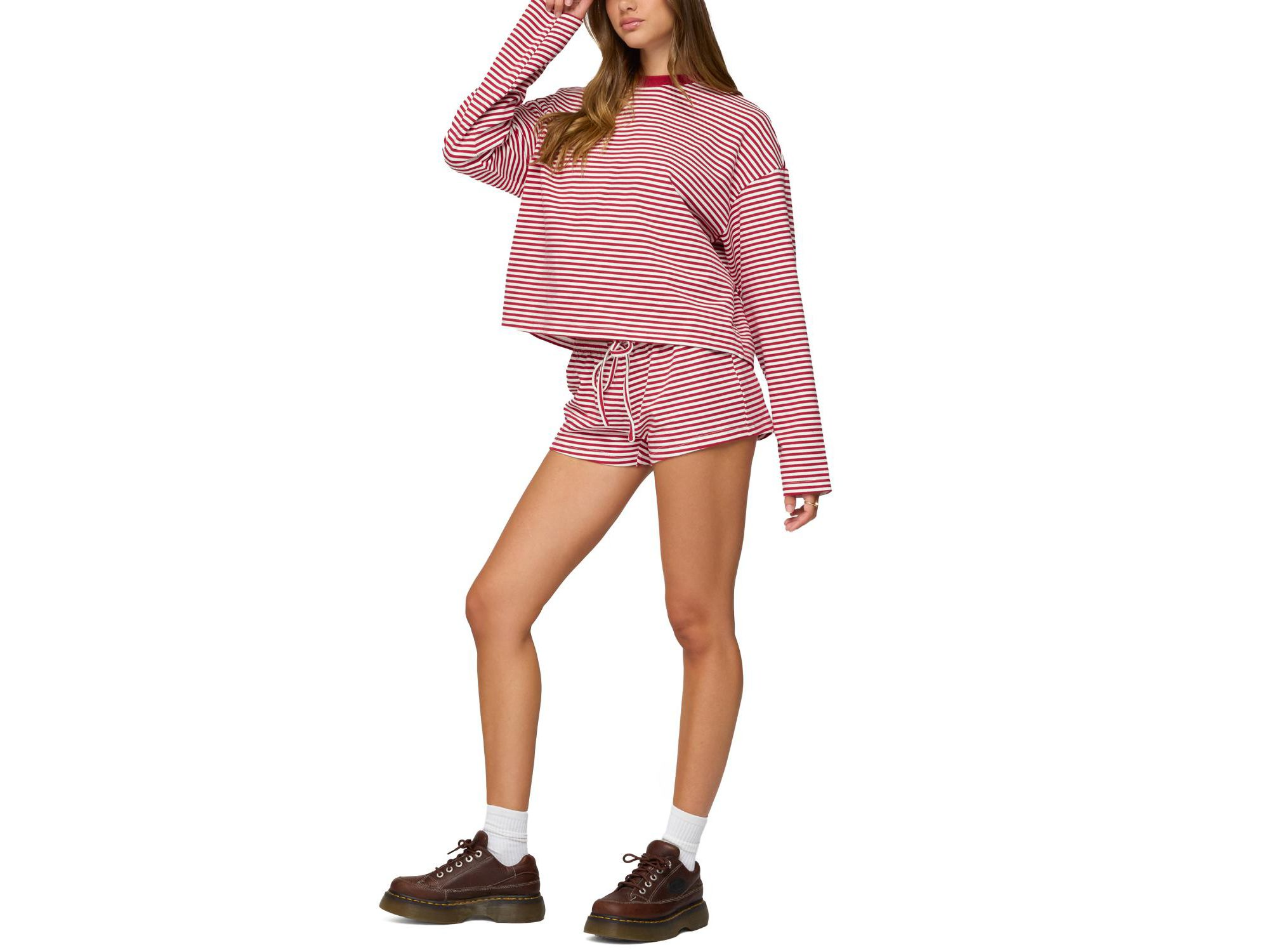 Jainee Striped Drawstring Shorts — Image 4
