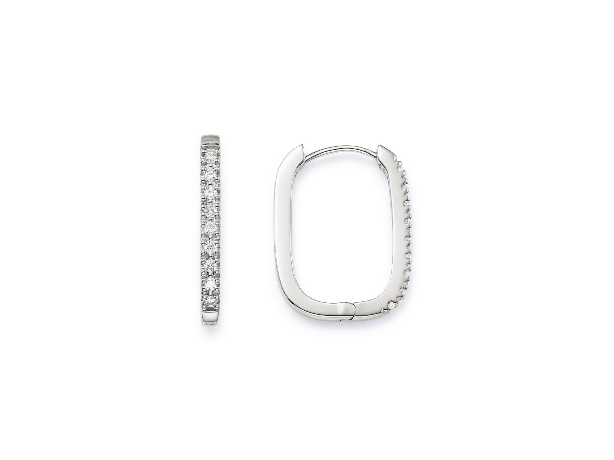 Bloomingdale's Diamond Square Hoop Earrings in 14K White and Yellow Gold, 0.16 ct.t.w. — Image 6