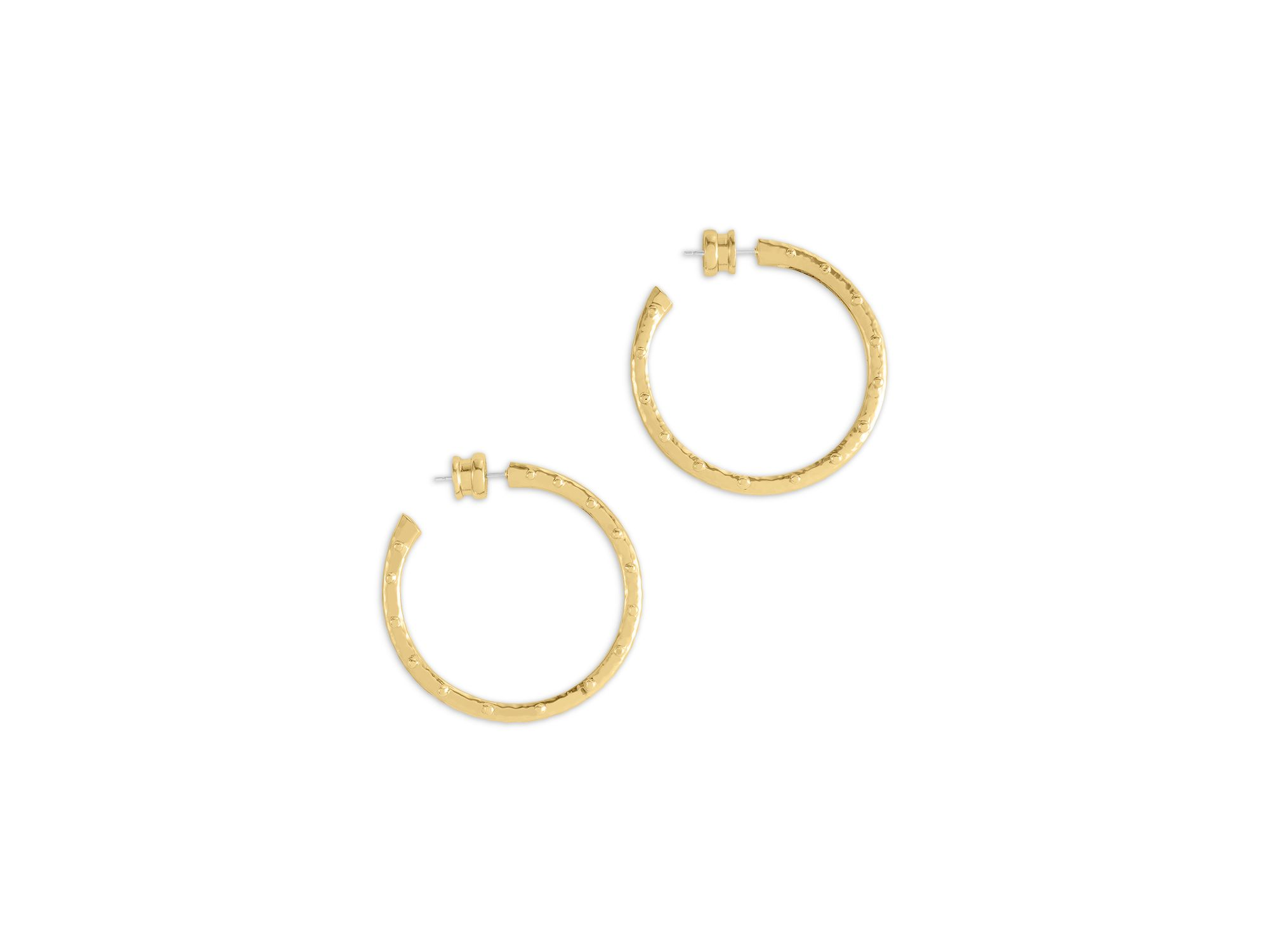 Milos Studded Medium Hoop Earrings — Image 3