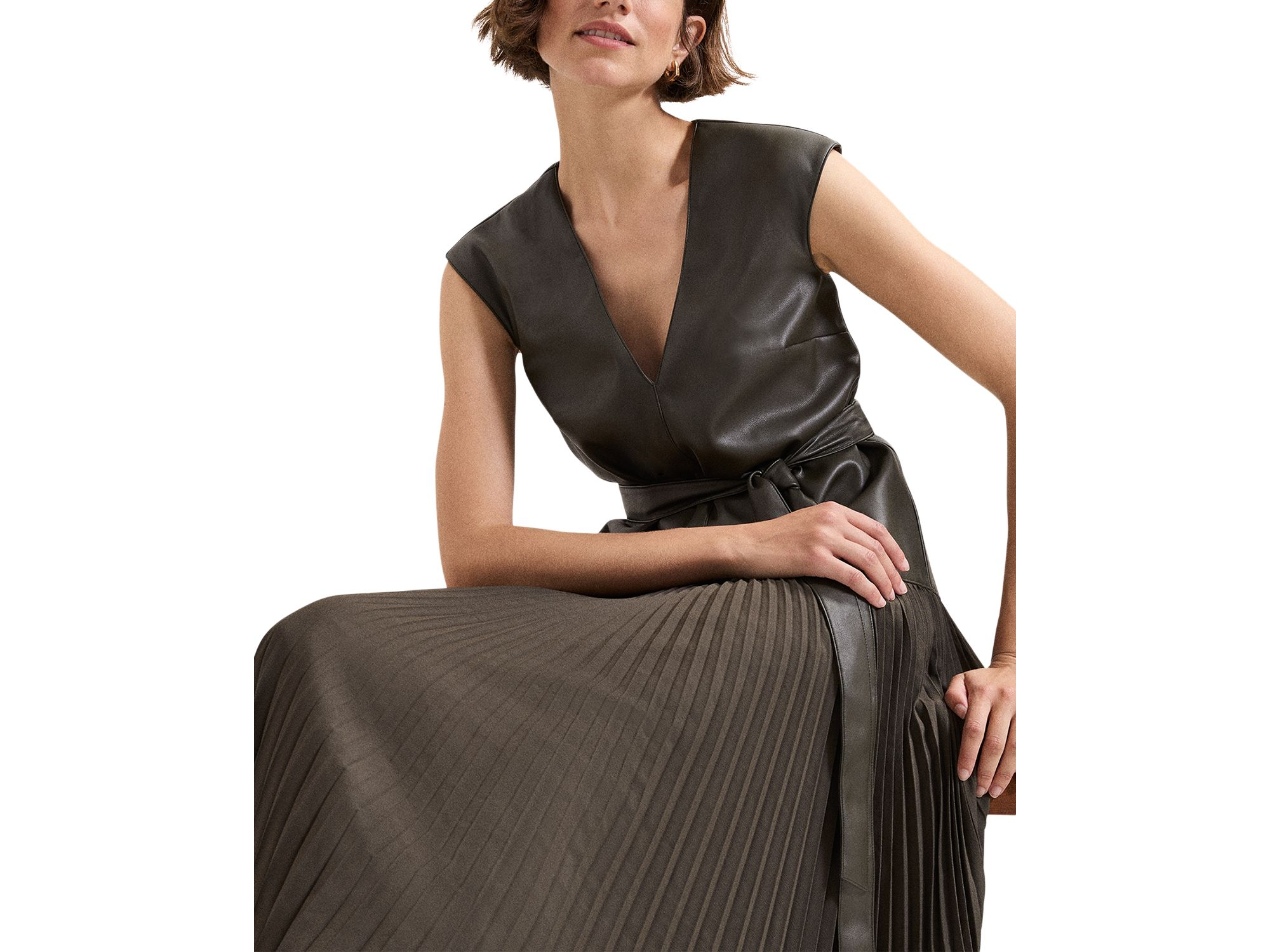 Aria Faux Leather Drop Waist Dress — Image 4