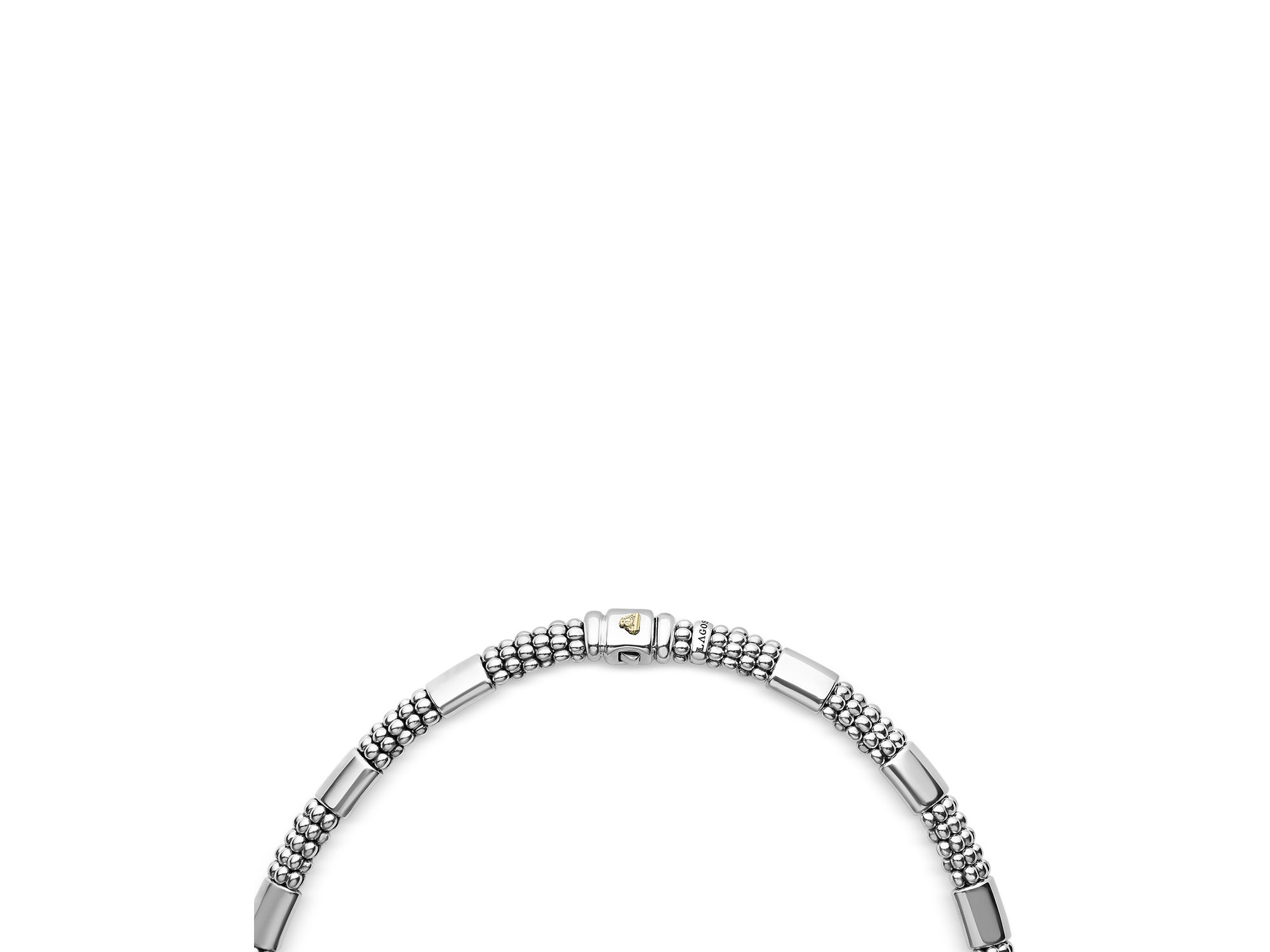 Sterling Silver & 18K Gold High Bar Diamond Necklace — Image 6