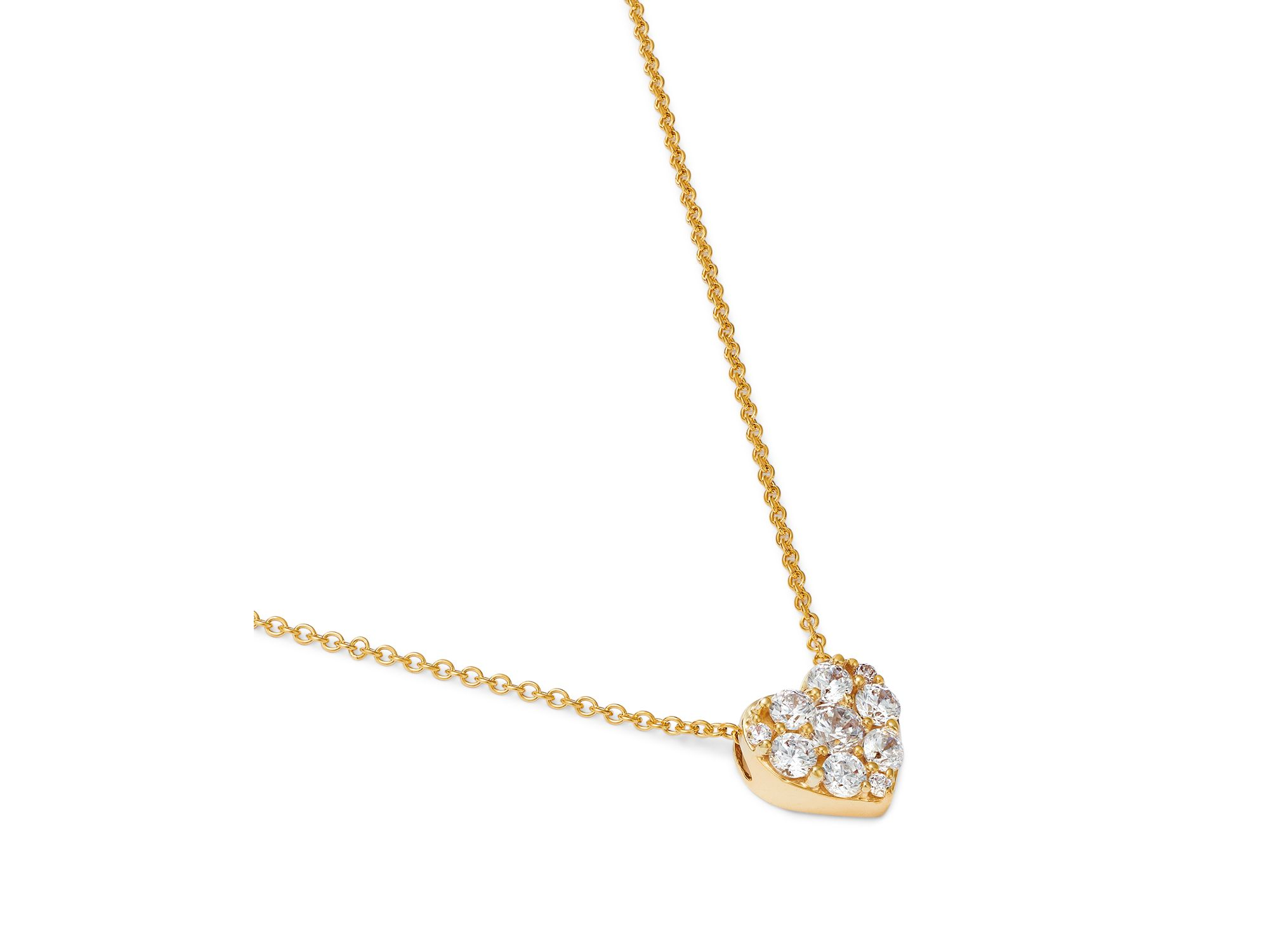 Diamond Heart Pendant Necklace in 14K Yellow Gold, 0.50 tcw — Image 3
