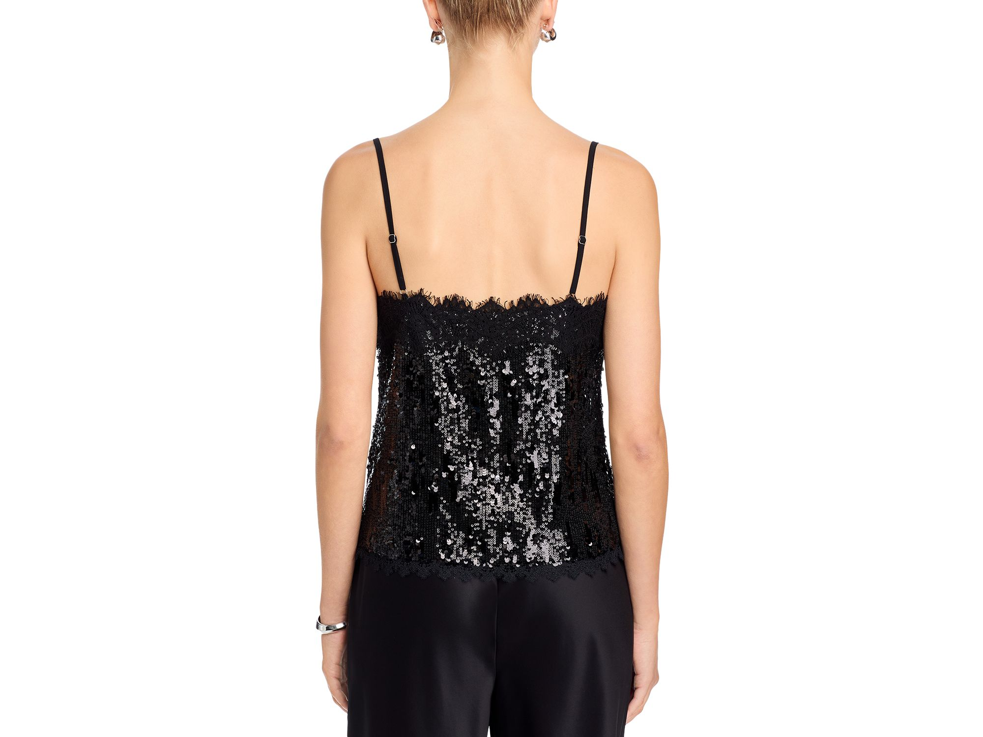 Lace Trim Sequin Tank - Exclusive — Image 3