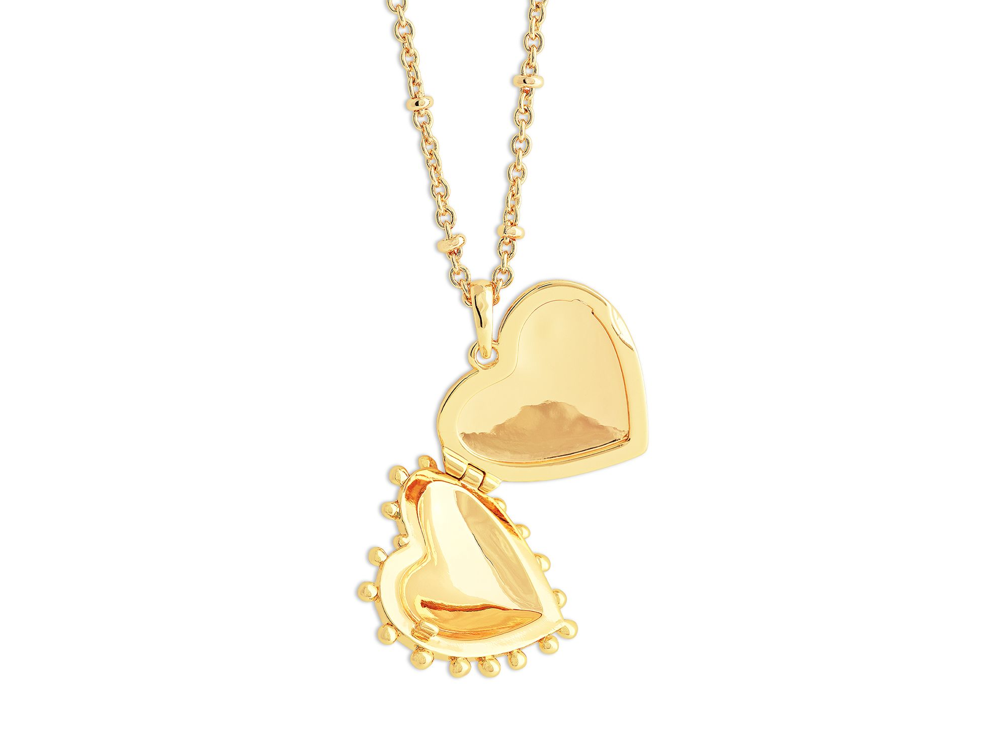 Large Heart Locket Pendant Necklace, 16"-17" — Image 4
