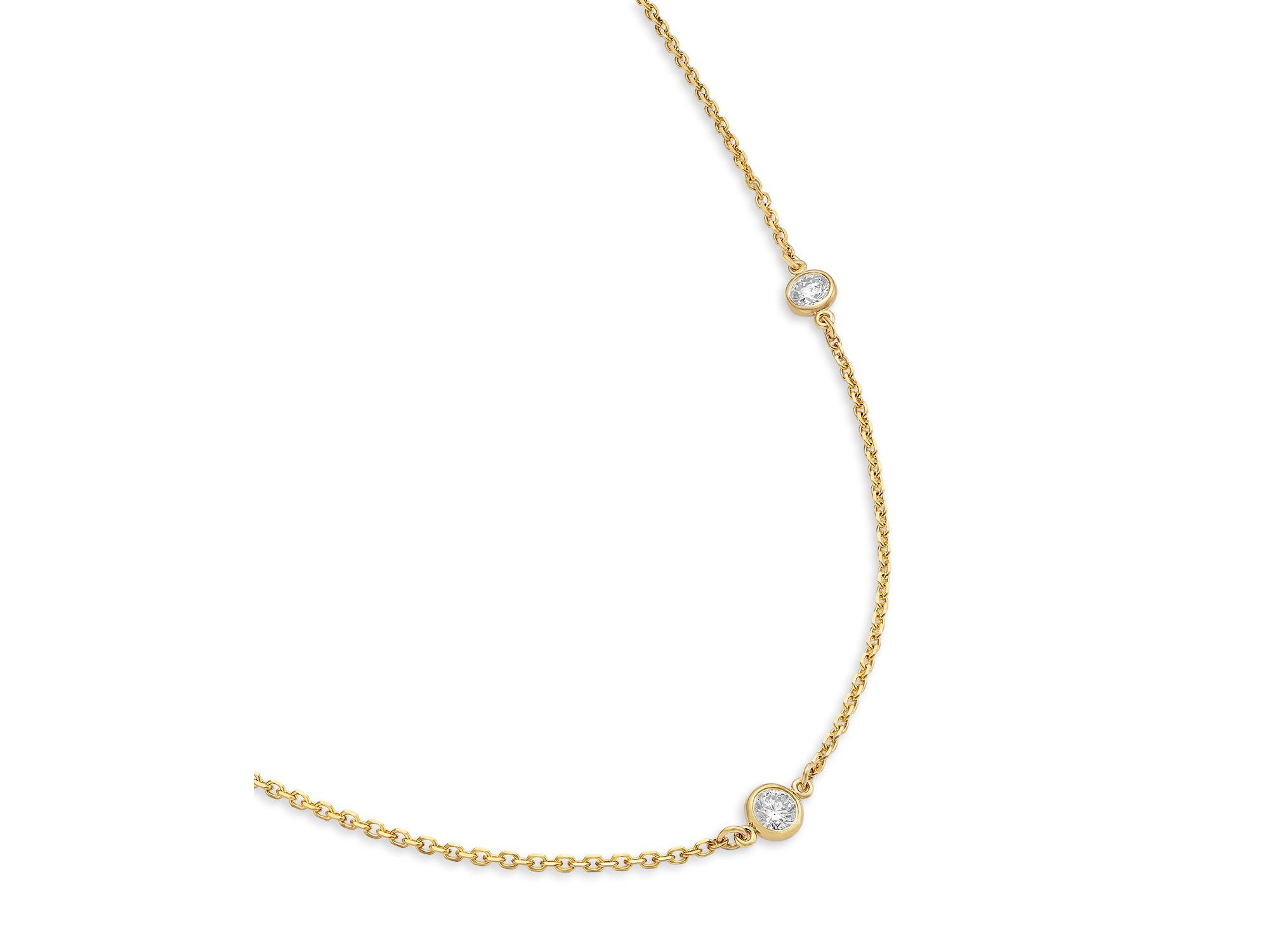 Diamond Bezel Station Collar Necklace in 14K Gold, 0.25 tcw — Image 3