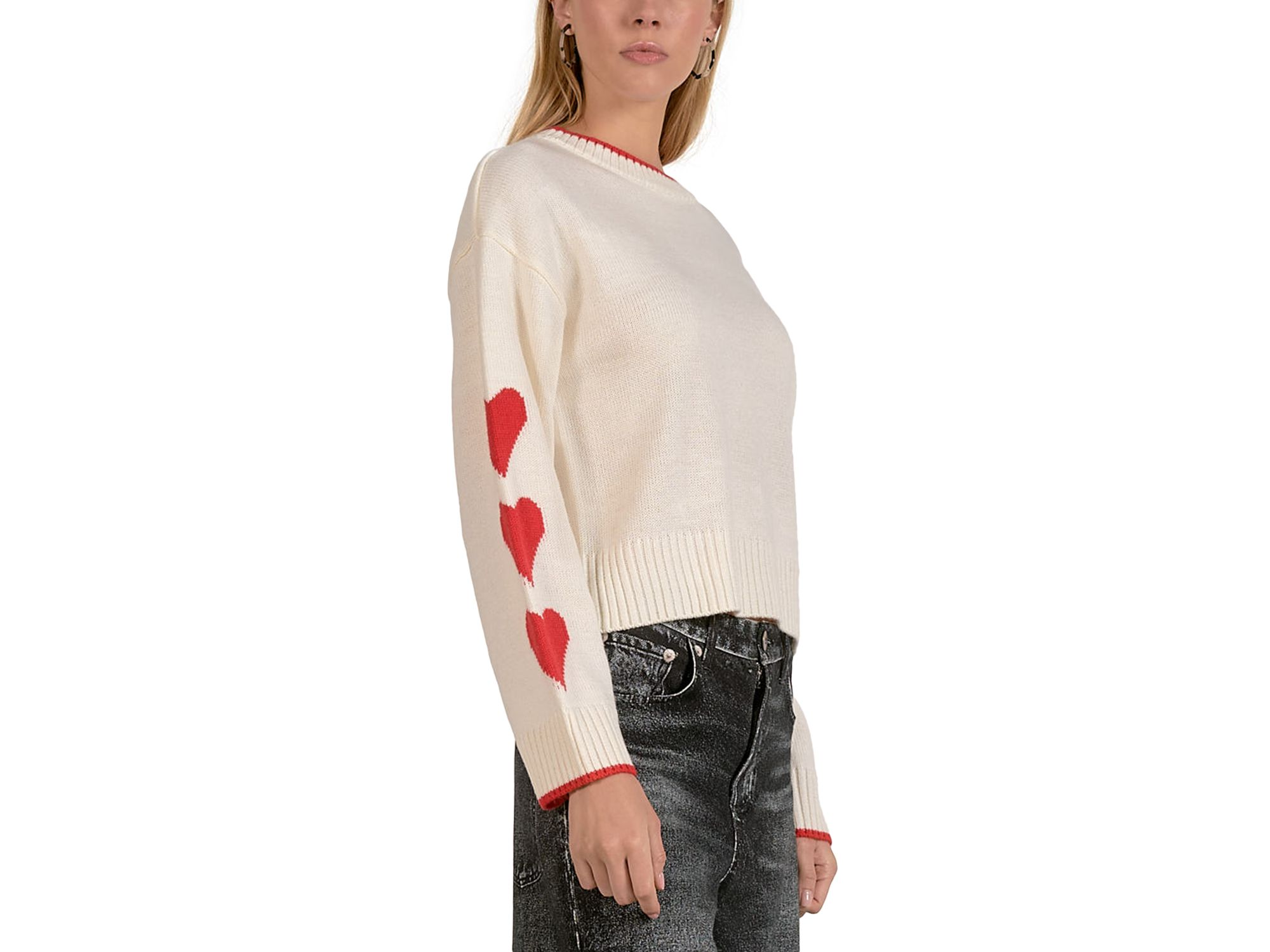 Crewneck Heart Sleeve Sweater — Image 4