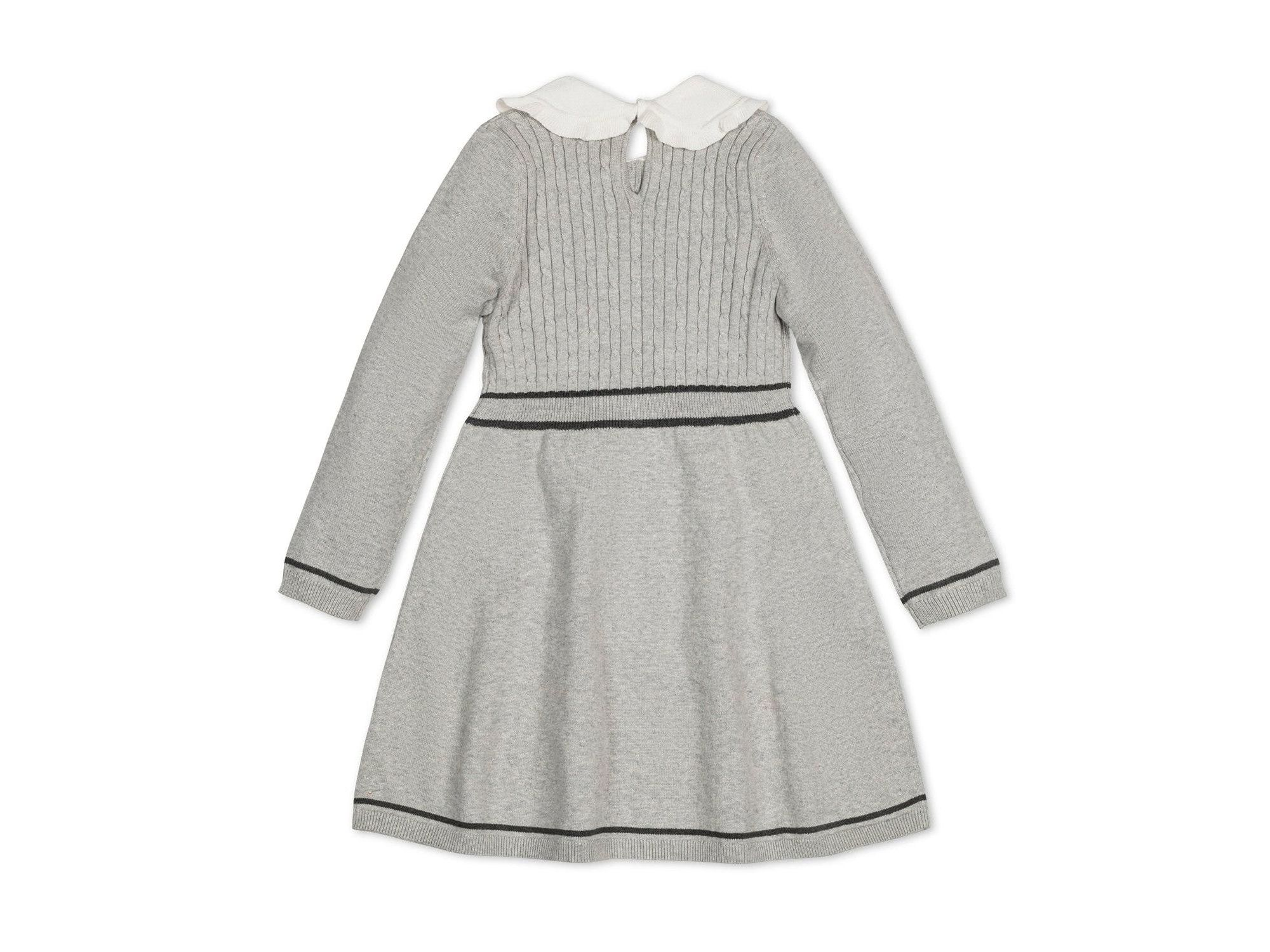 Girls' Organic Long Sleeve Cable Knit Peter Pan Collar Sweater Dress - Baby, Little Kid, Big Kid — Image 6