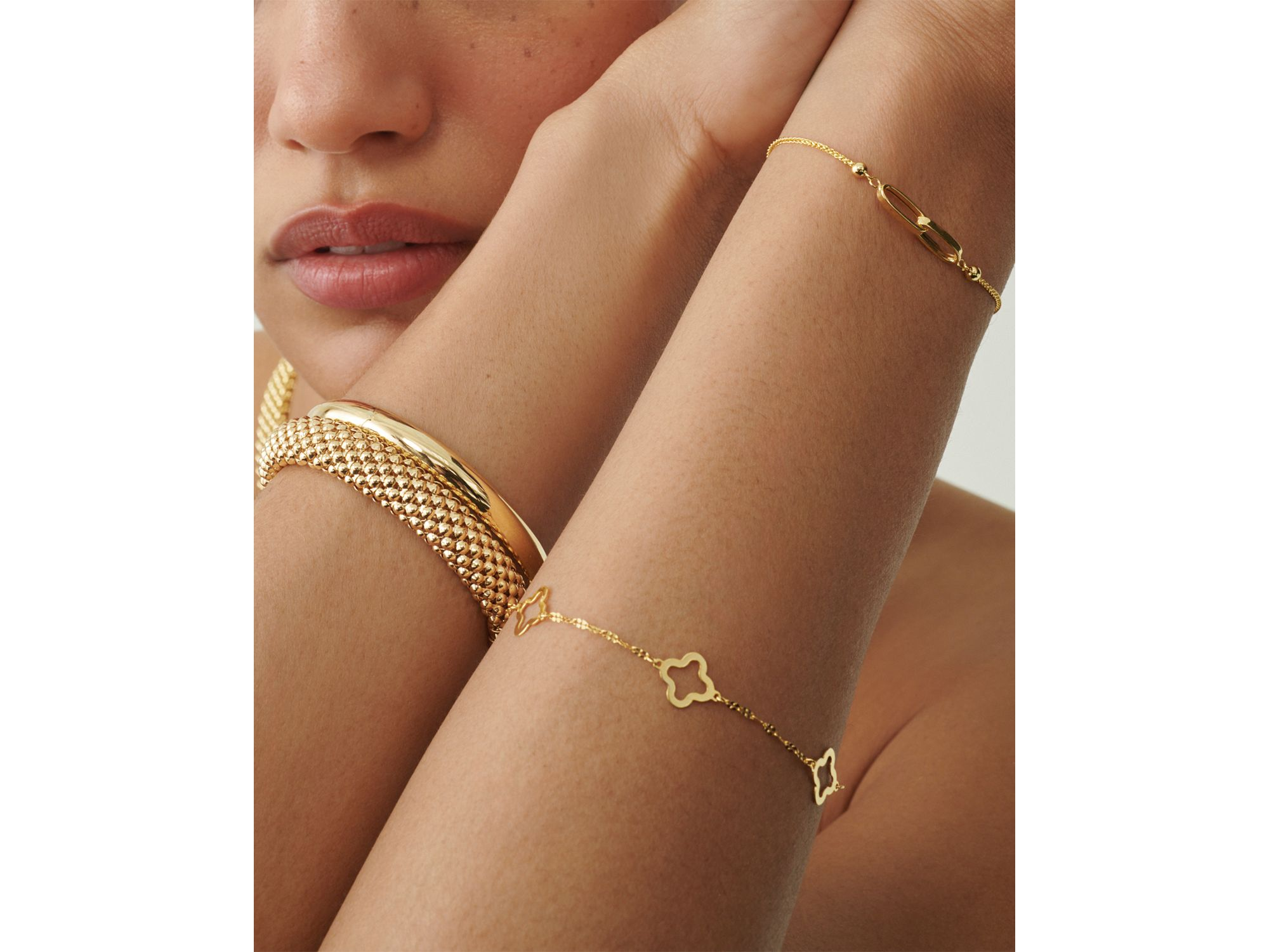 Double Link Bolo Bracelet in 14K Yellow Gold — Image 3