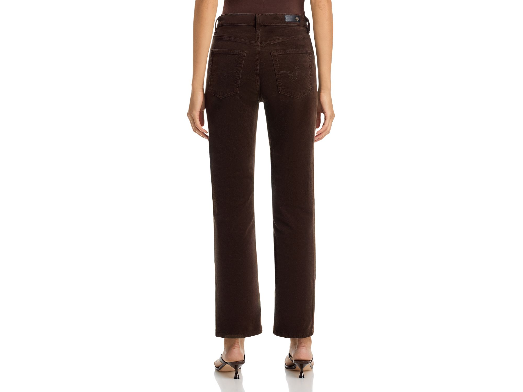 Brinley Mid Rise Straight Corduroy Jeans in Rich Umber — Image 3