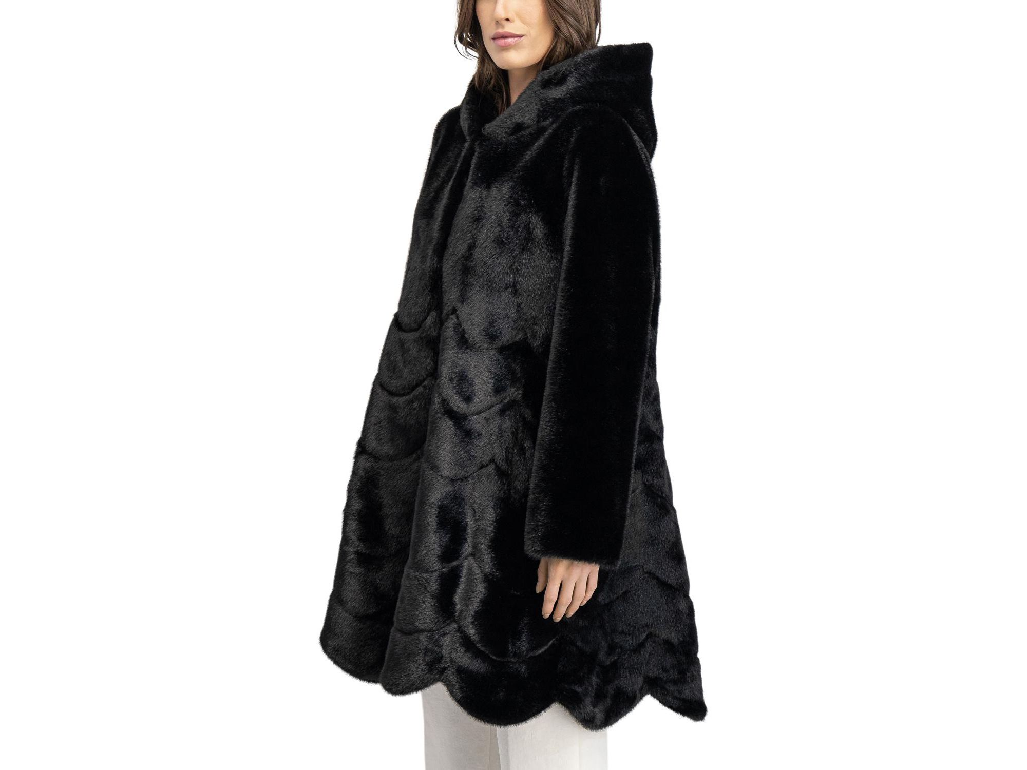 Faux Fur Mink Reversible Parka Coat — Image 3