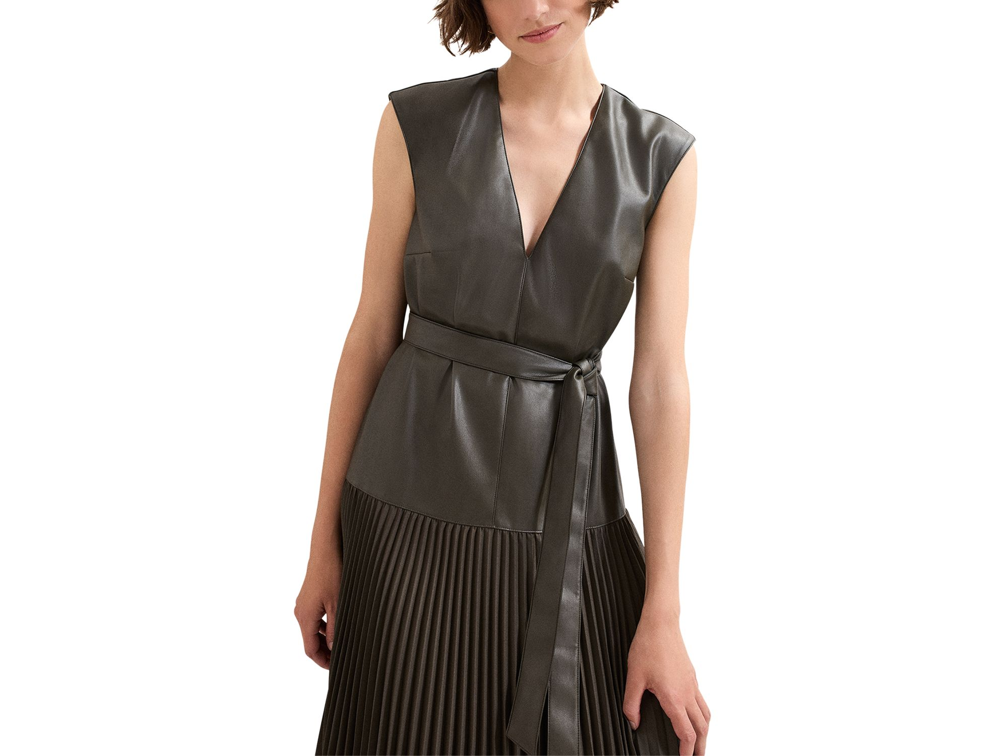 Aria Faux Leather Drop Waist Dress — Image 5