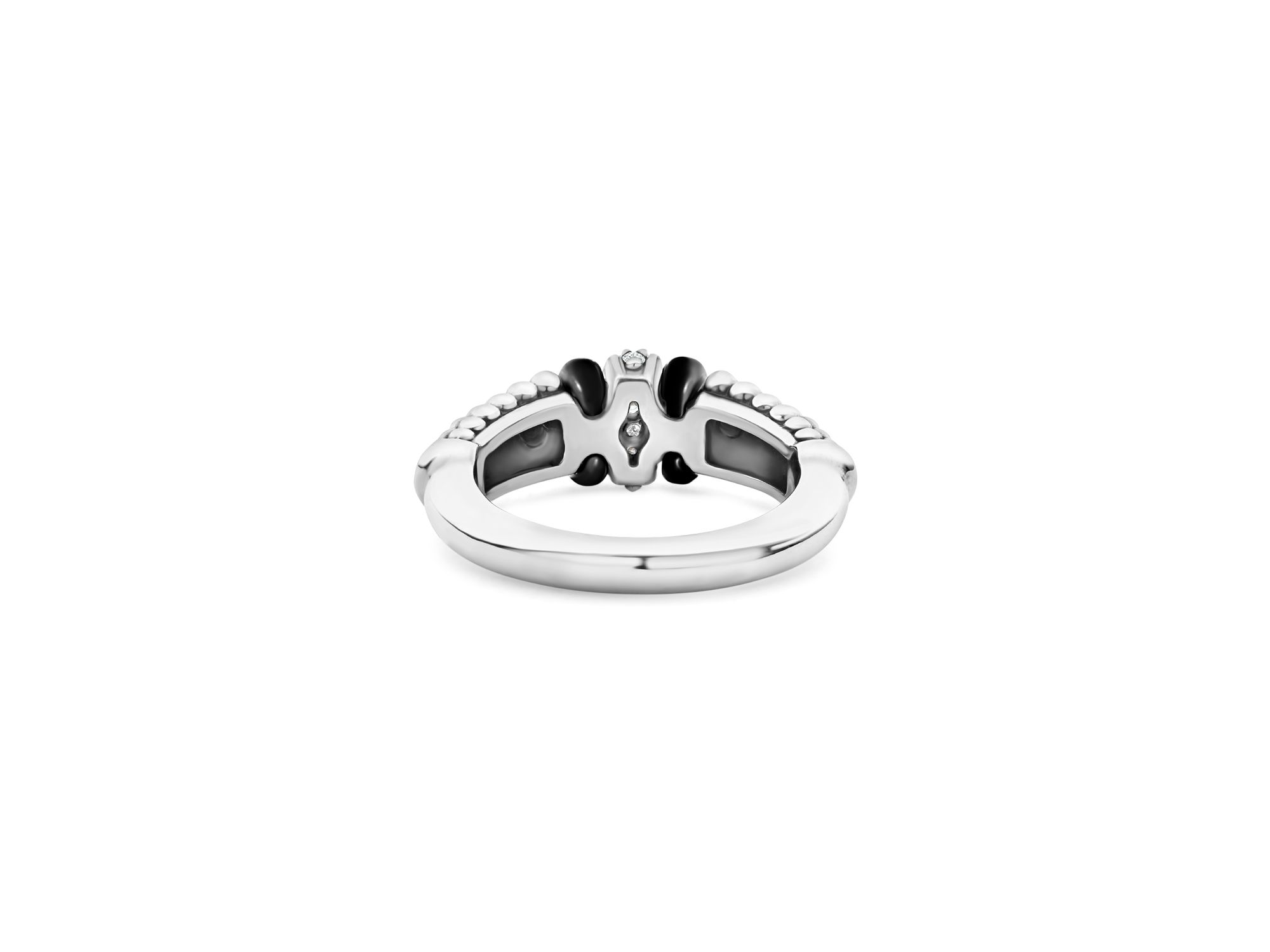 Sterling Black Caviar Diamond & Black Ceramic Statement Ring — Image 4