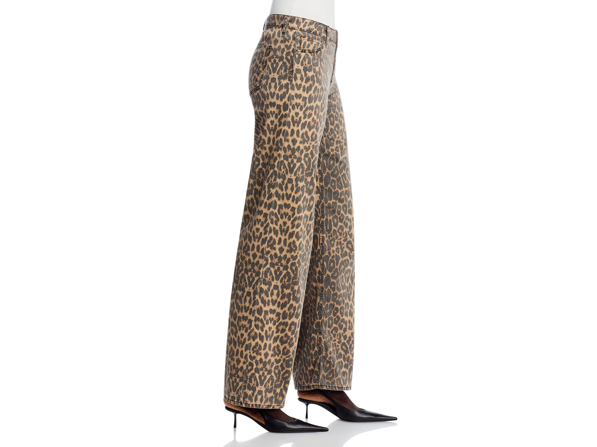 Joan Leopard Print Jeans in Natural Multi — Image 4
