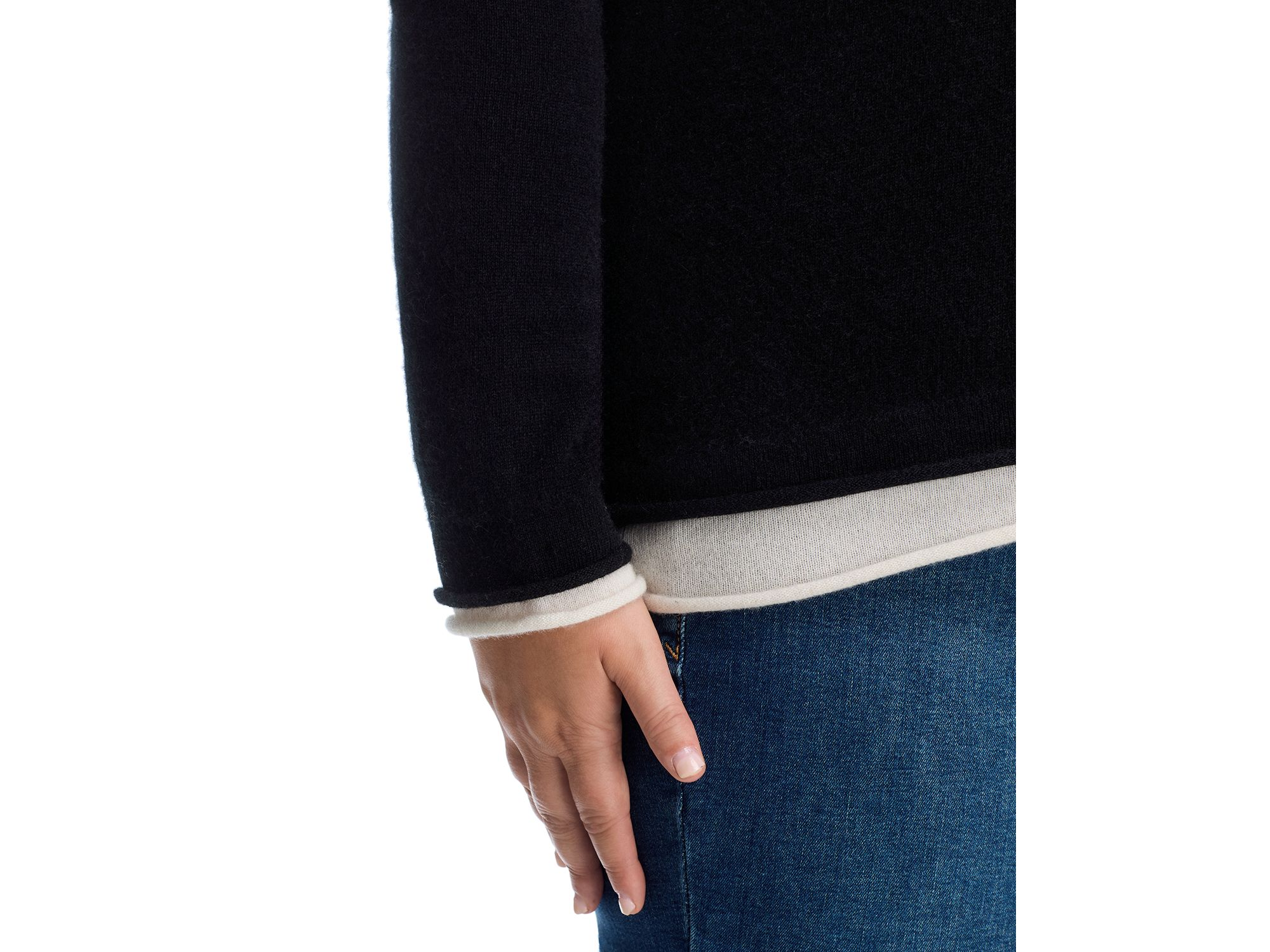 100% Cashmere Double Layer Crewneck Sweater - Exclusive — Image 3