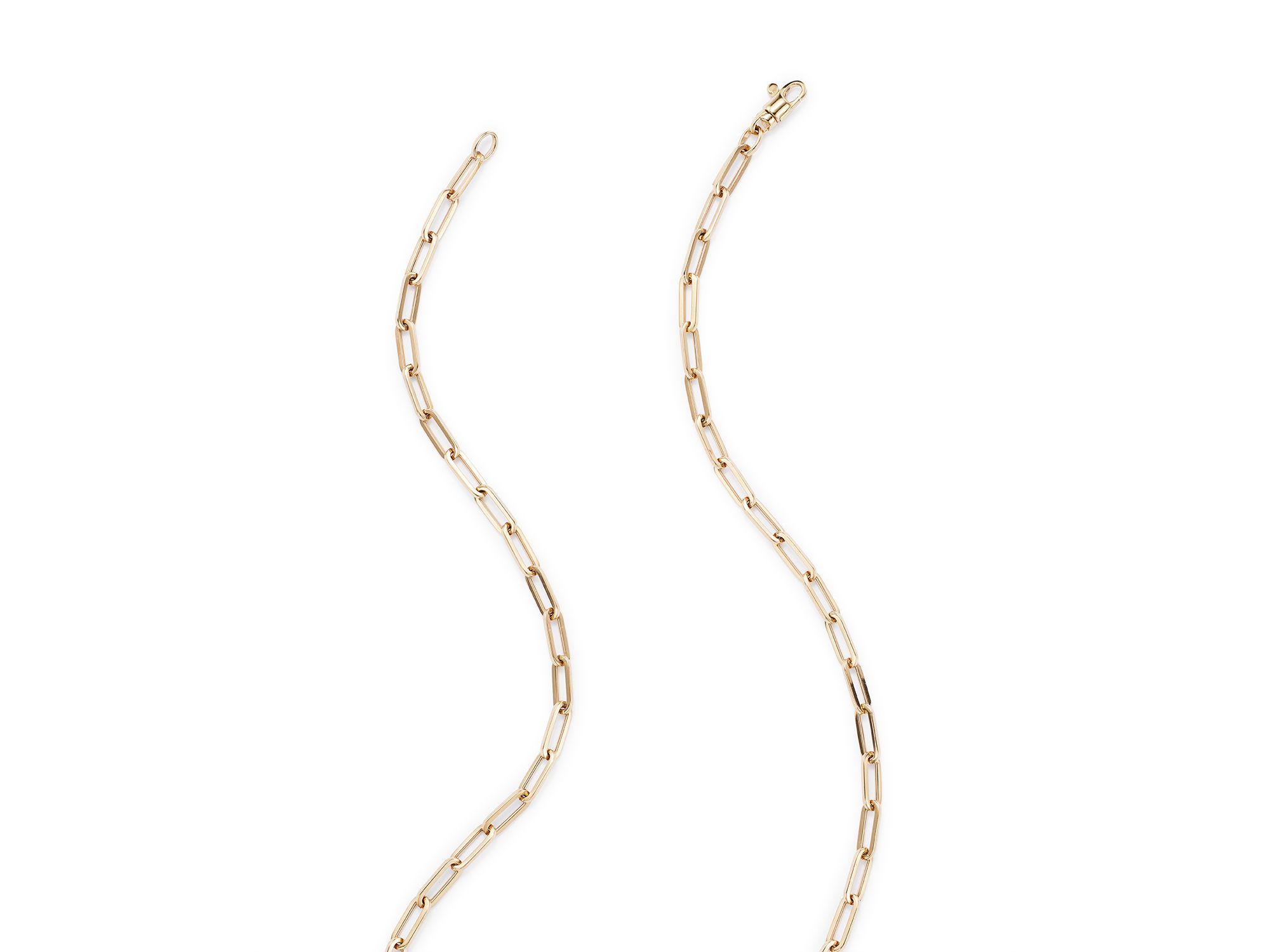 Paper Clip Link Chain Necklace in 14K Yellow Gold — Image 5