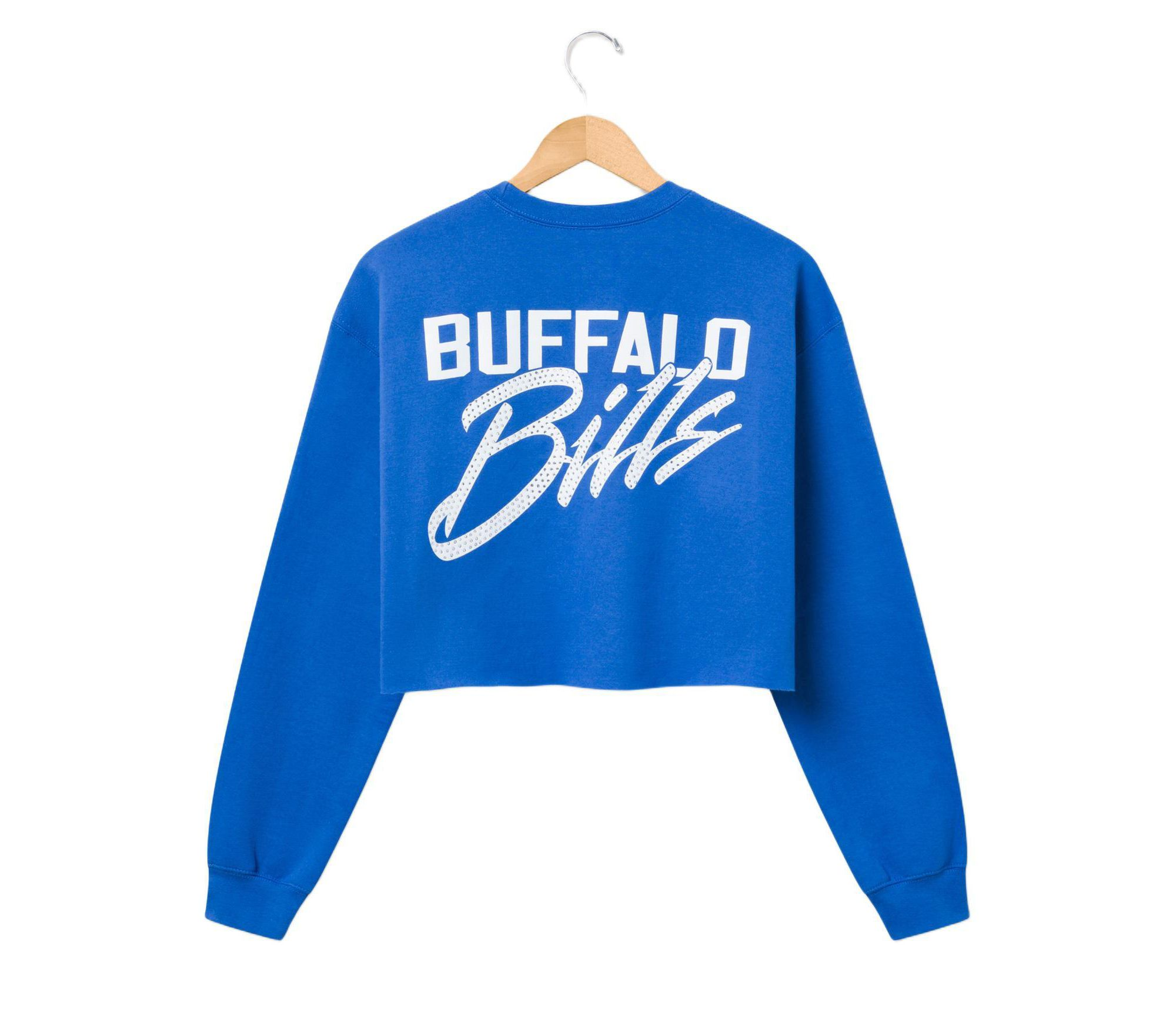 Women's NFL Buffalo Bills Bling Flea Market Crop Fleece — Image 3