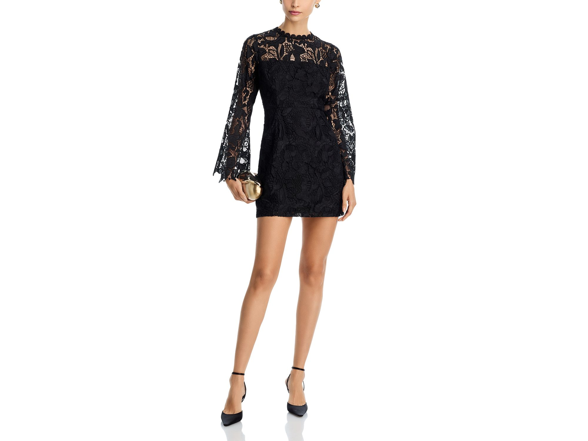 Ido Long Sleeve Lace Mini Dress - Exclusive — Image 4