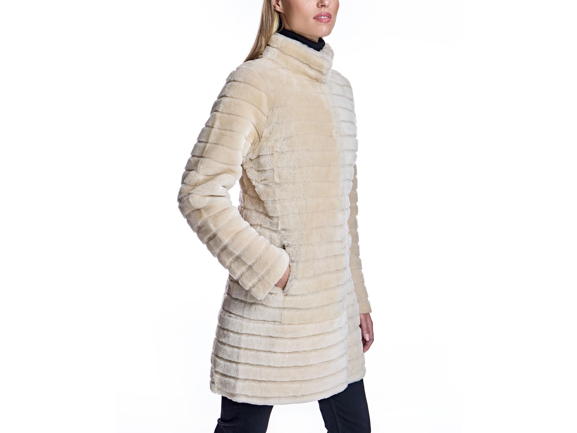 Grooved Shearling Jacket — Image 6