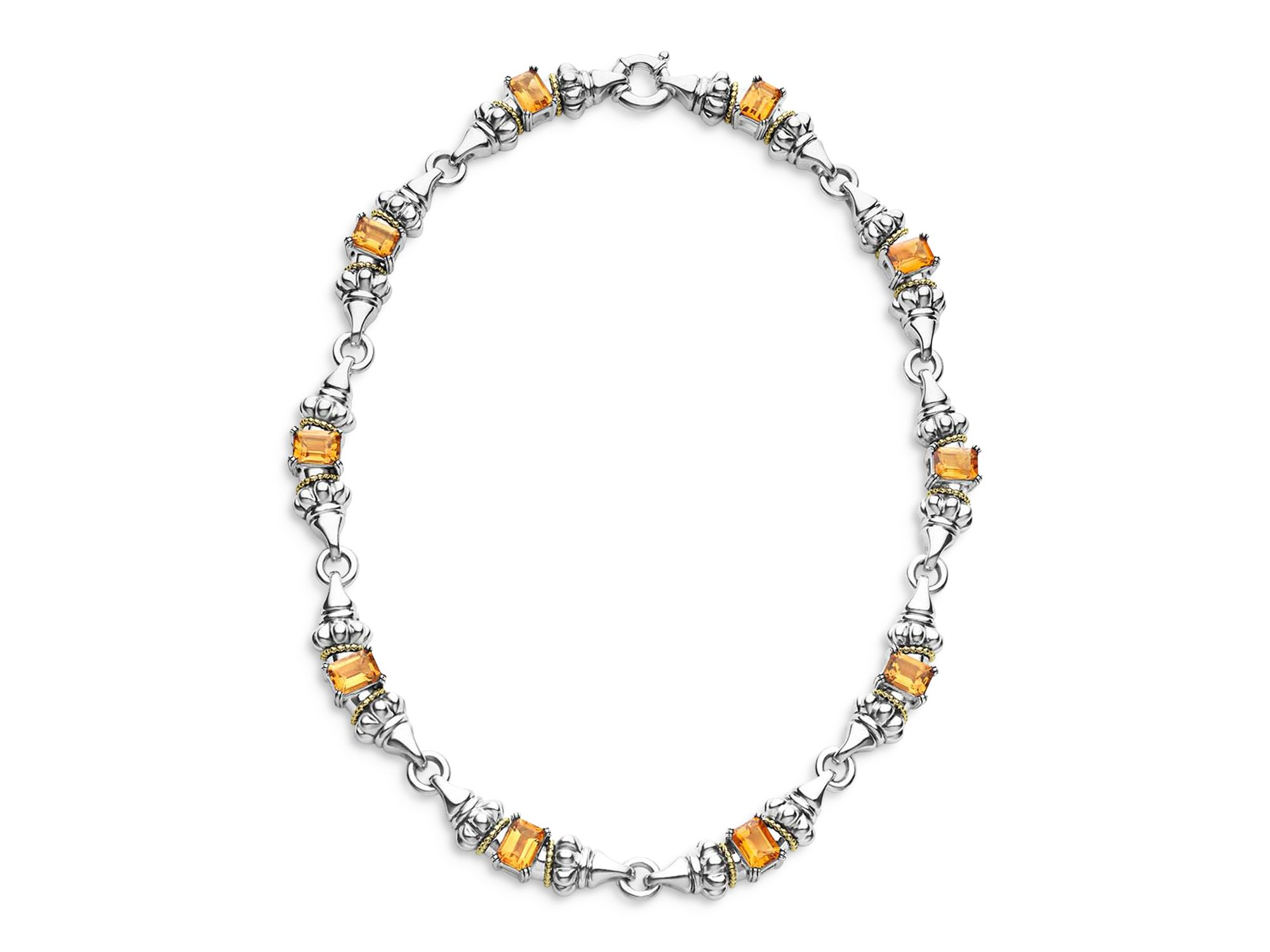 18K Yellow Gold & Sterling Silver Glacier Citrine Collar Necklace, 16" — Image 3
