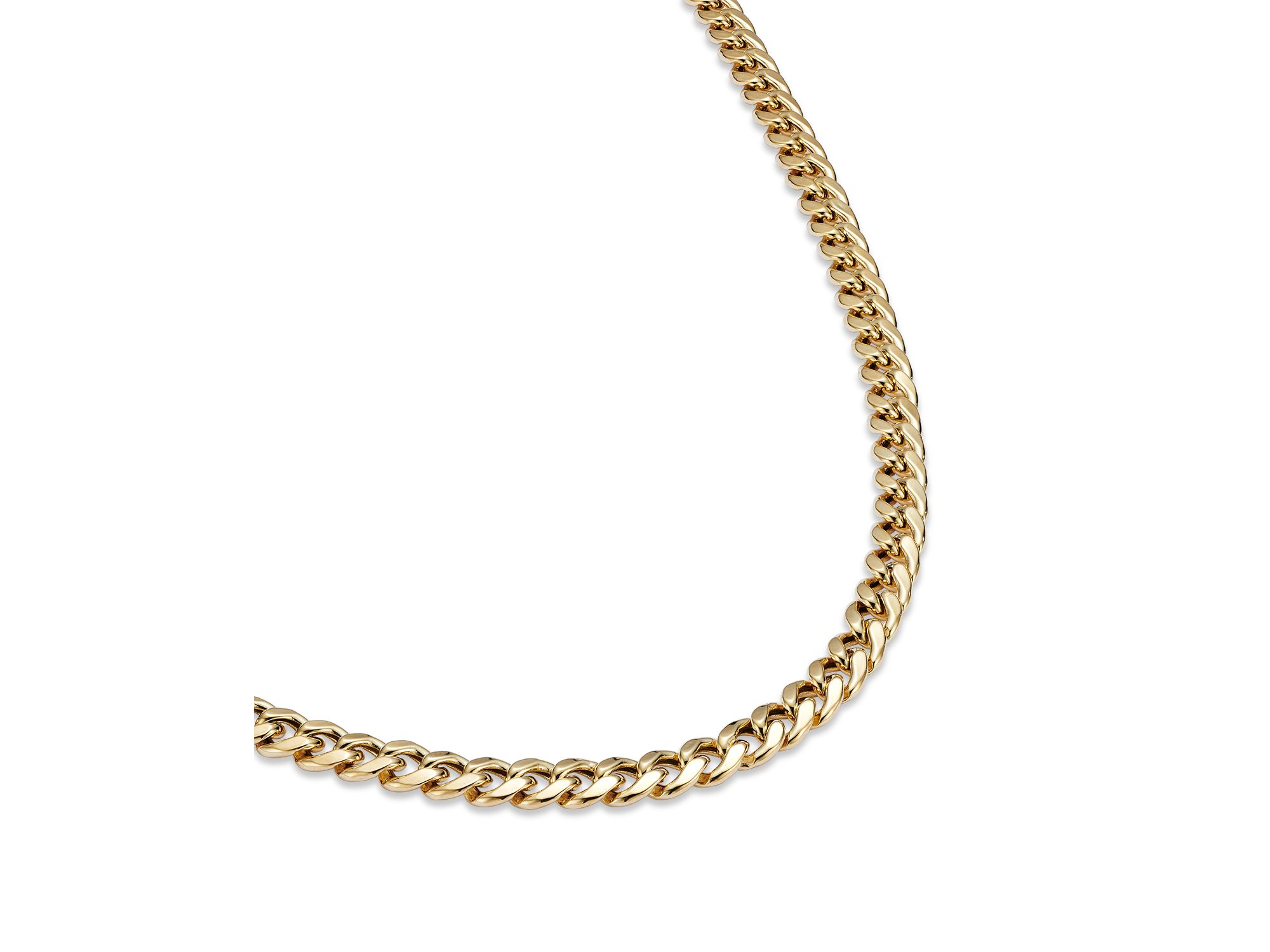 Men's Miami Cuban Link Chain Necklace in 14K Yellow Gold, 22" — Image 3