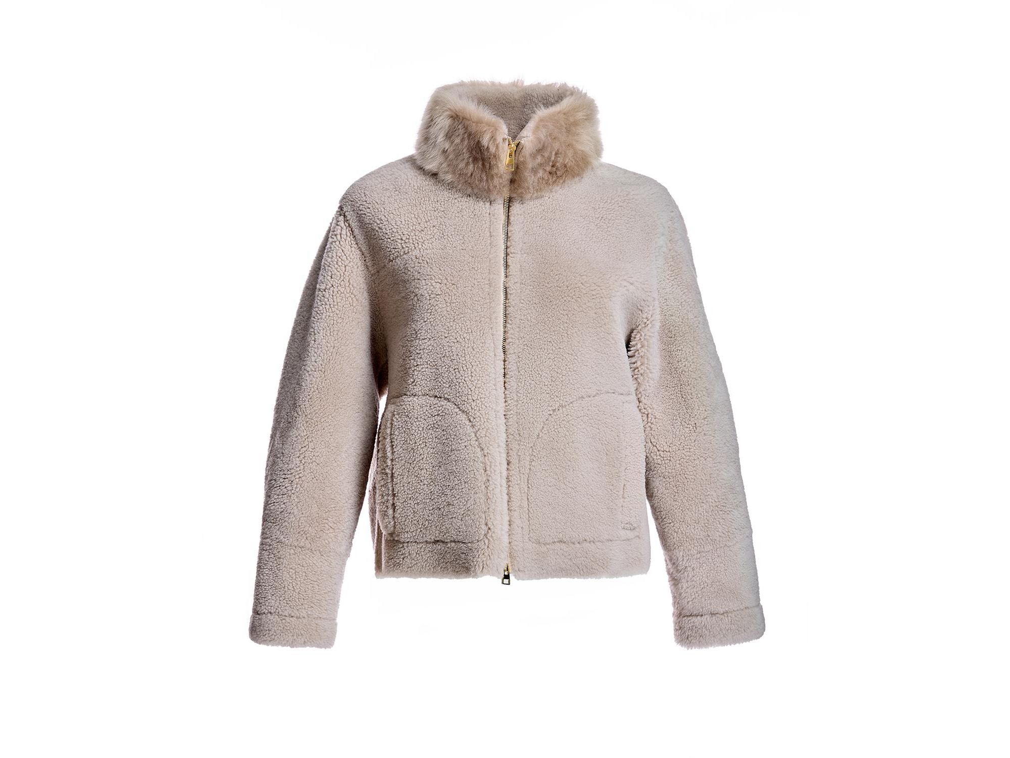 Shearling Jacket with Zipper — Image 4