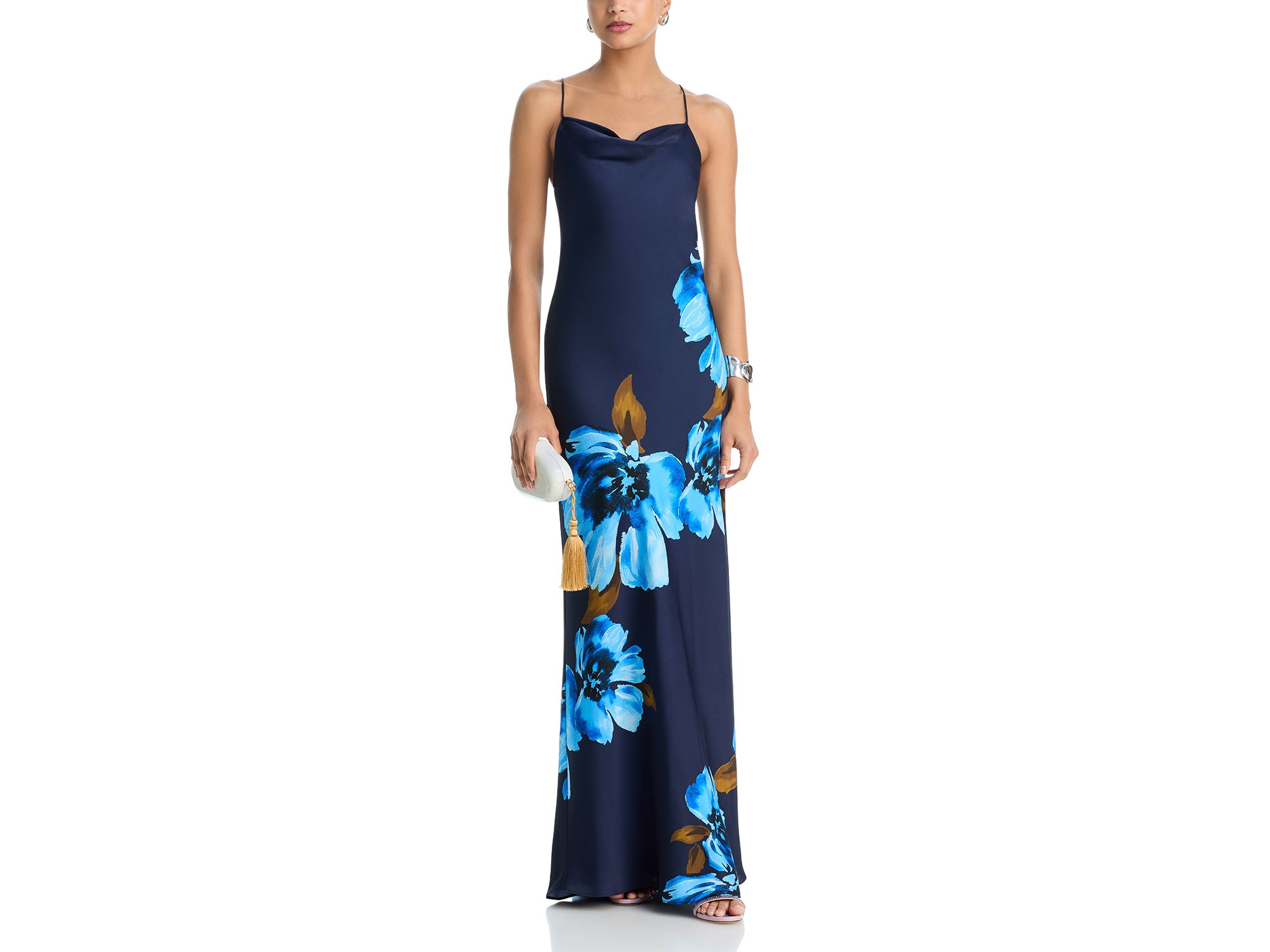 Satin Dress with Beaded Straps - Exclusive — Image 4