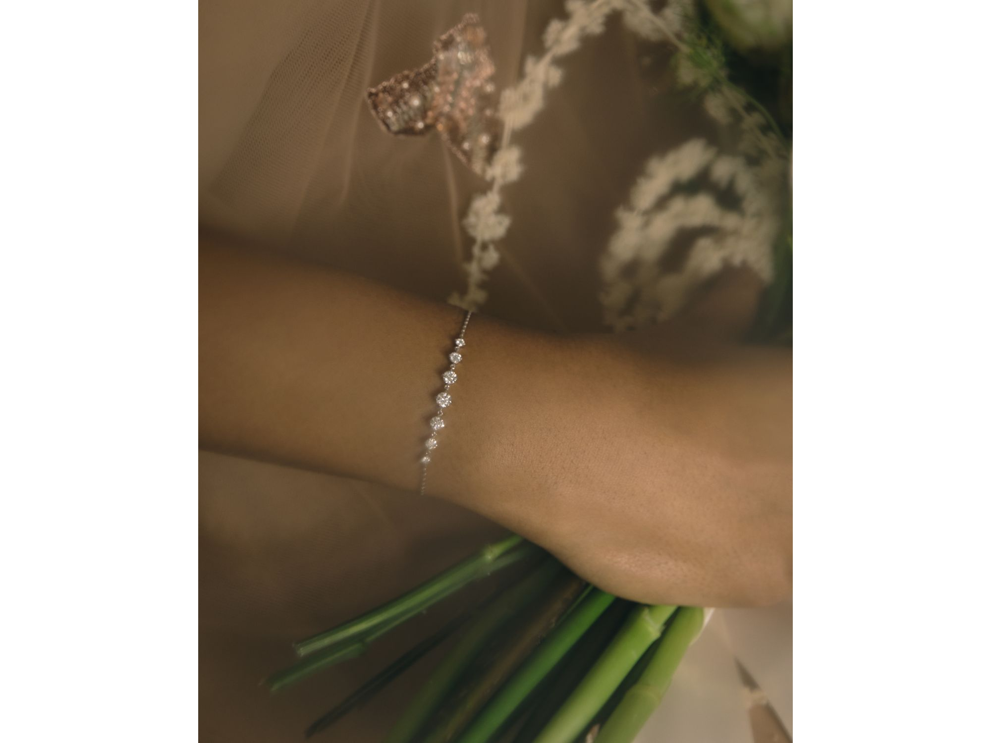 Linked Lab-Grown Diamond Tennis Bracelet in 14K White Gold and Gold, .85ctw Round Brilliant Lab Grown Diamonds — Image 3