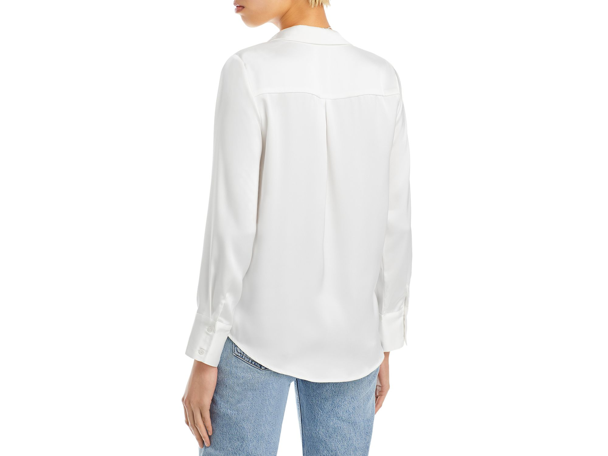 Satin Button Front Blouse - Exclusive — Image 4