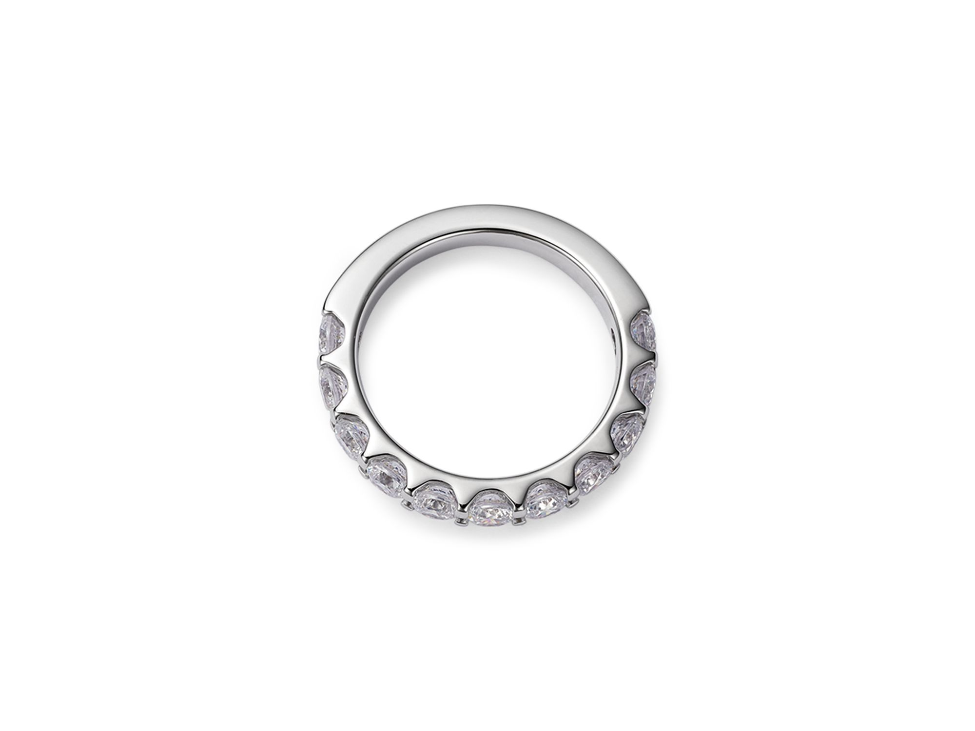 Round Cut Certified Diamond Band in 14K White Gold, 2.0 tcw — Image 4