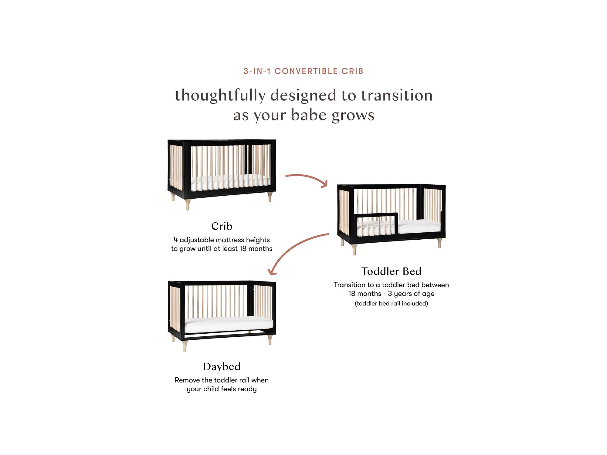 Lolly 3-in-1 Convertible Crib with Toddler Bed Conversion Kit — Image 13