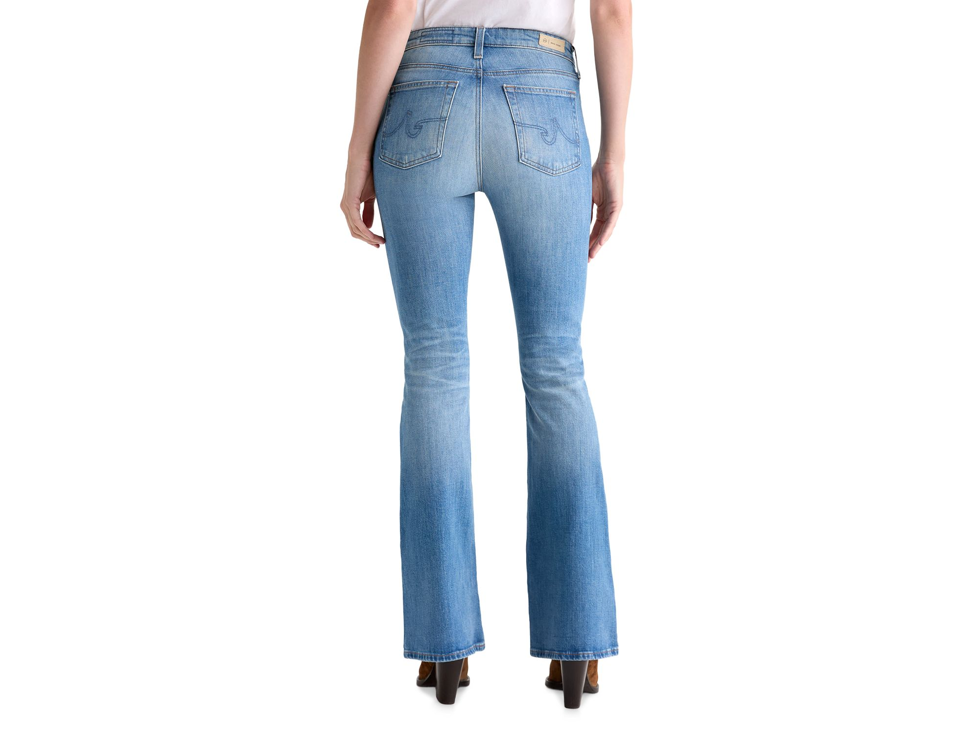 Farrah Mid Rise Bootcut Jeans in 18 Years Bisou — Image 5