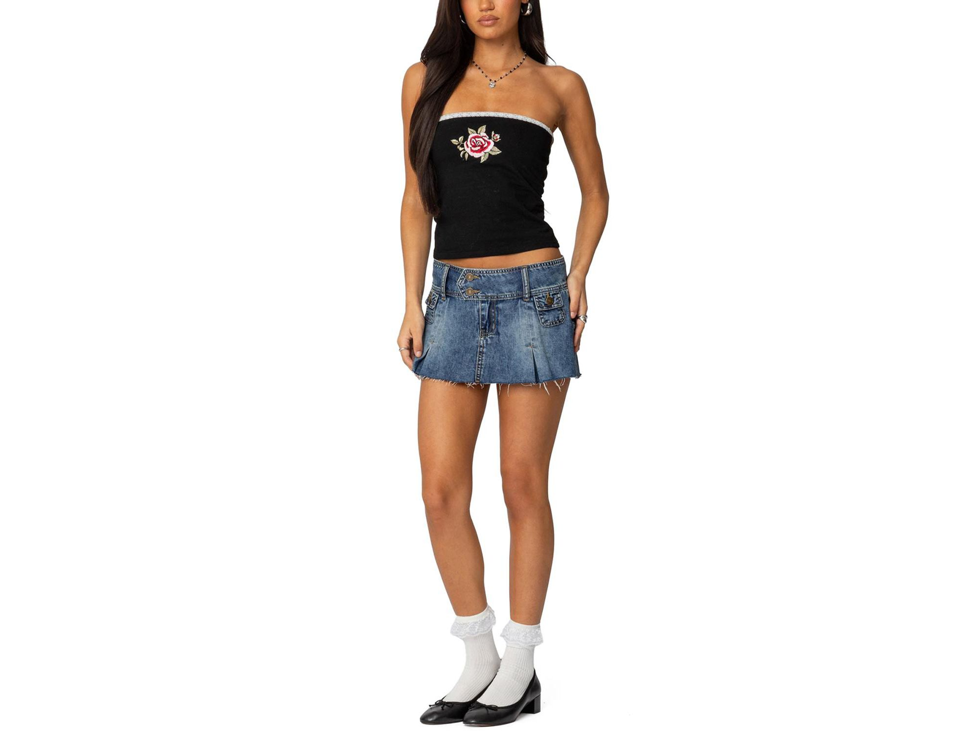 Enora Embroidered Rose Tube Top — Image 3