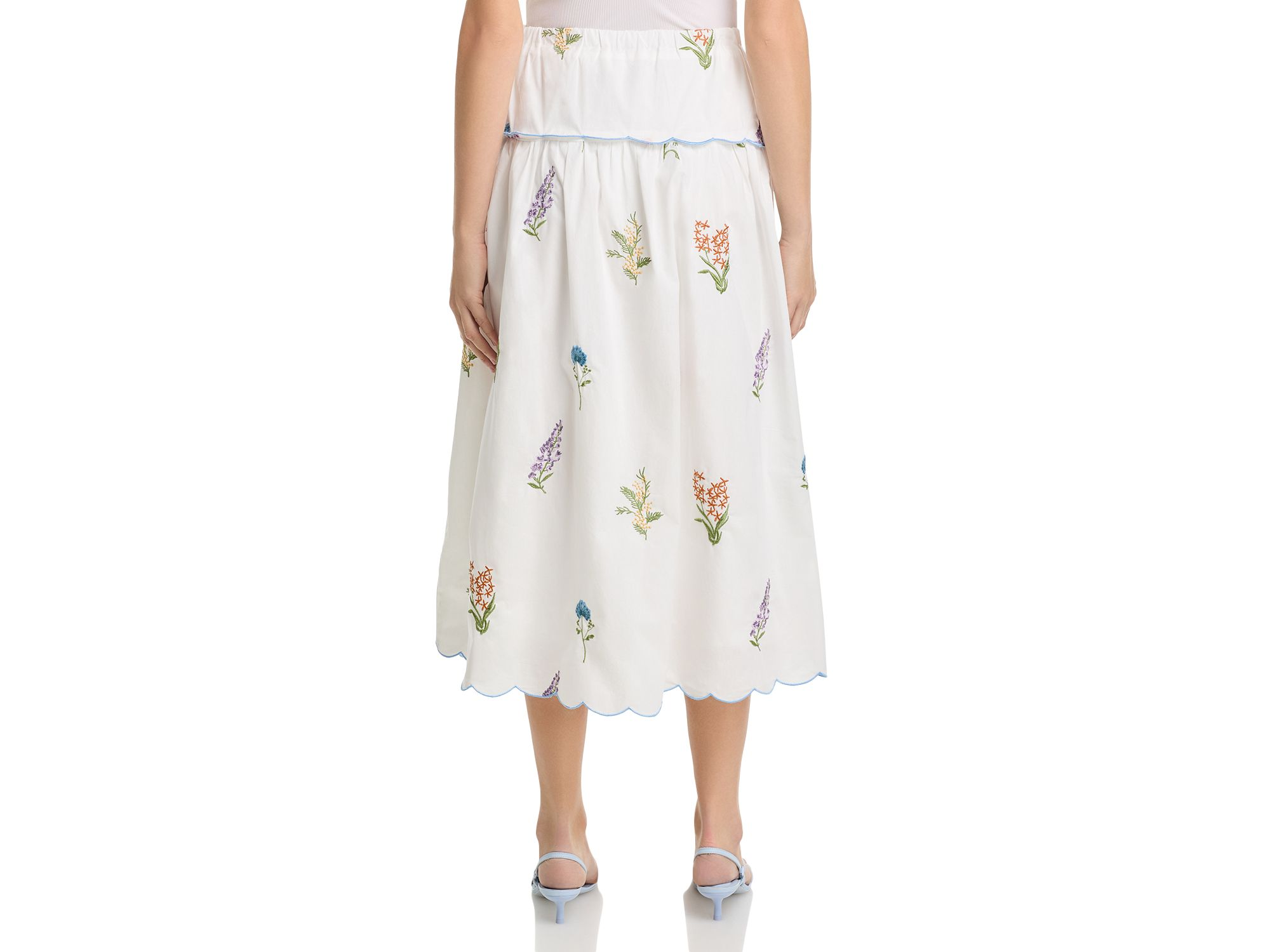 Embroidered Scallop Tank & Midi Skirt Set - Exclusive — Image 6