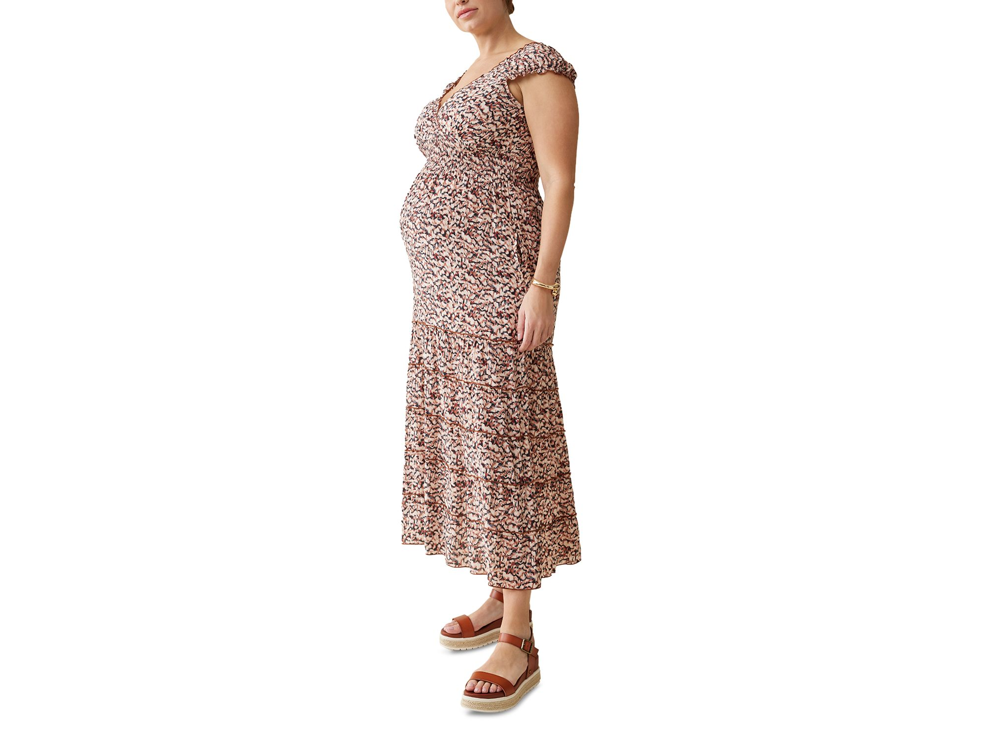 Maternity Cap Sleeve Maxi Dress — Image 4