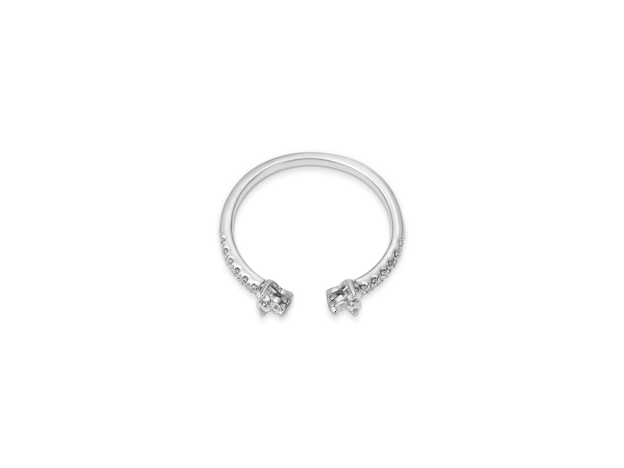 Diamond Open Trio Ring in 14K White Gold, 0.2 tcw — Image 3