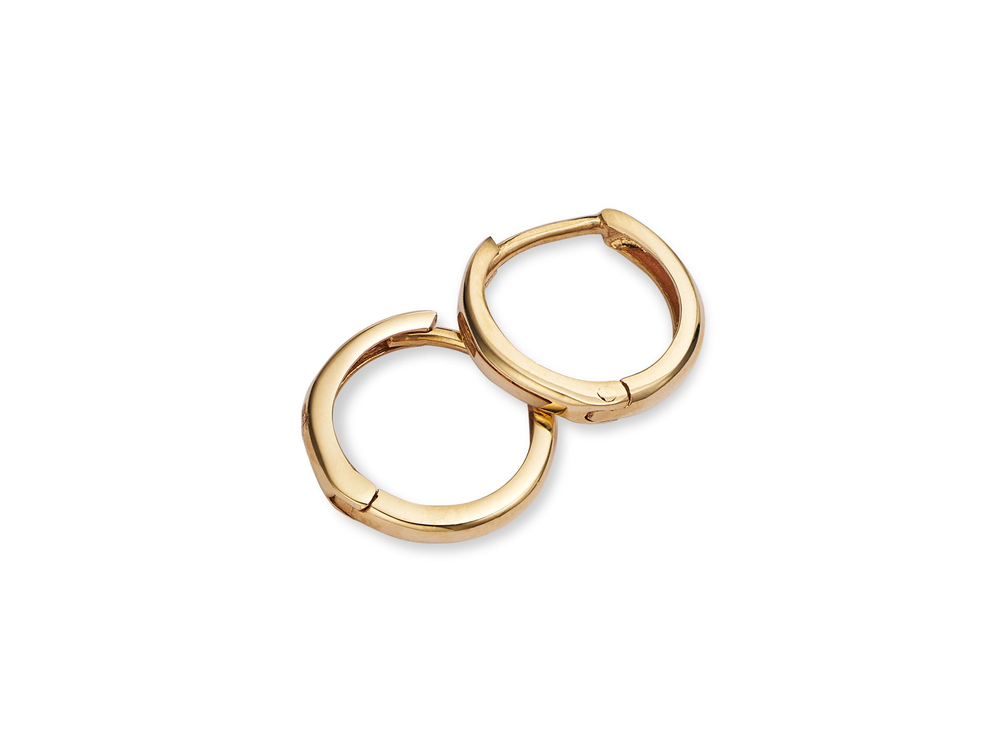 14K Yellow Gold Extra Small Huggie Hoop Earrings — Image 4