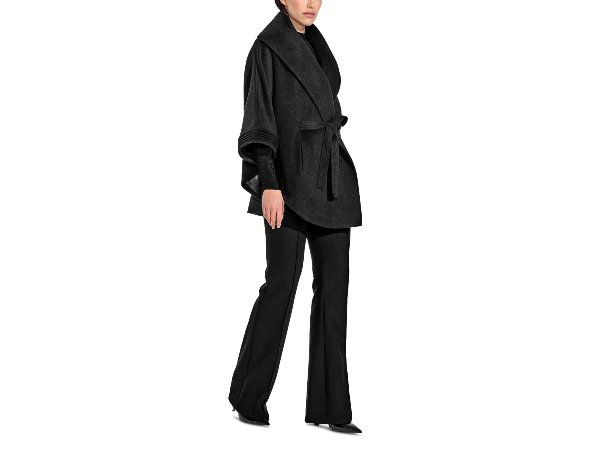 Belted Shawl Collar Cape Coat — Image 5