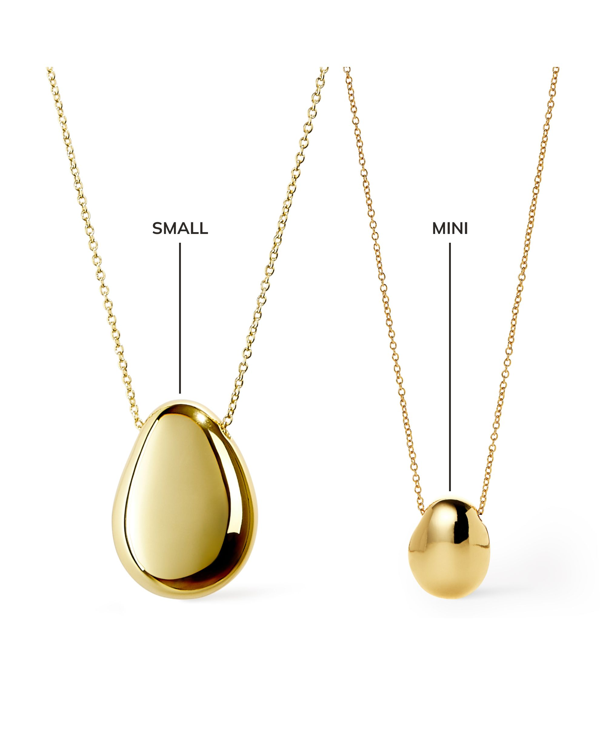 Gold Pendant Pebble Mini Necklace — Image 4