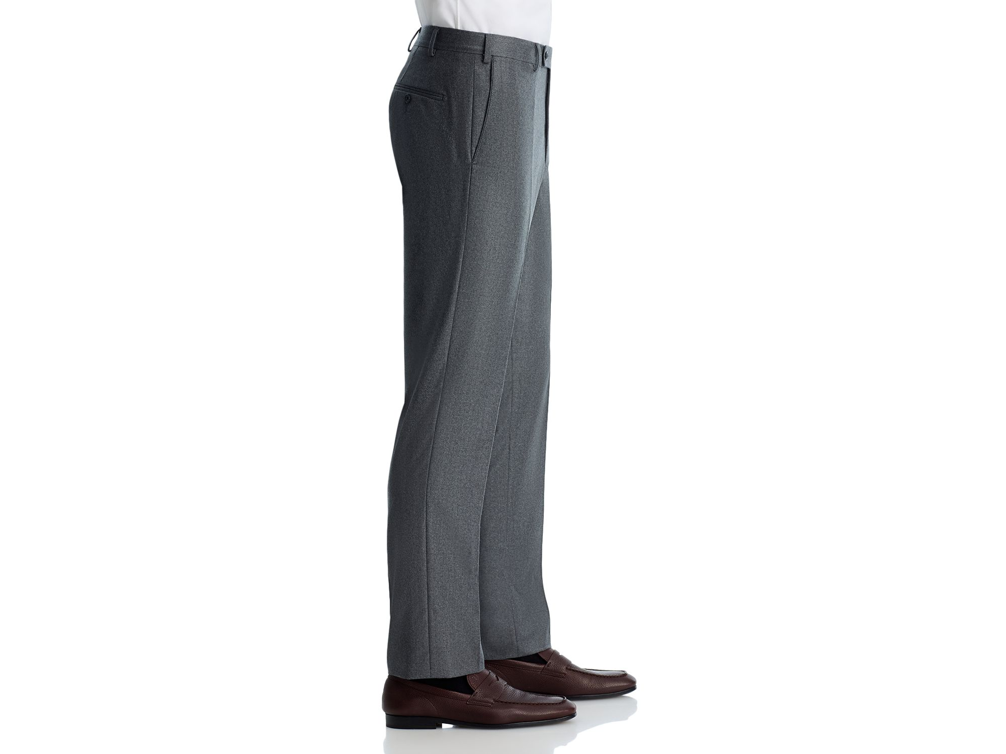 Flannel Flat Front Trousers - Exclusive — Image 7