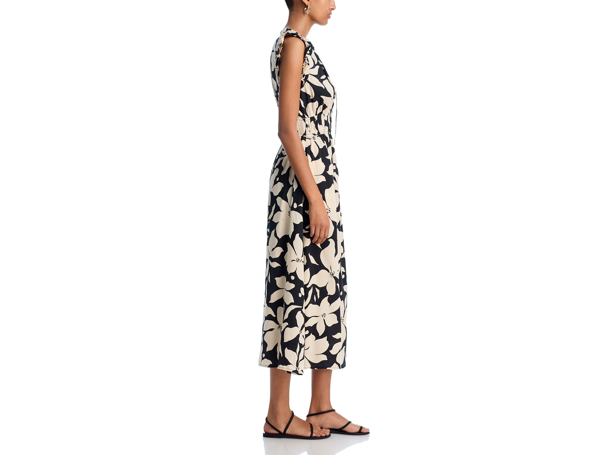Floral Short Sleeve Midi Dress - Exclusive — Image 4