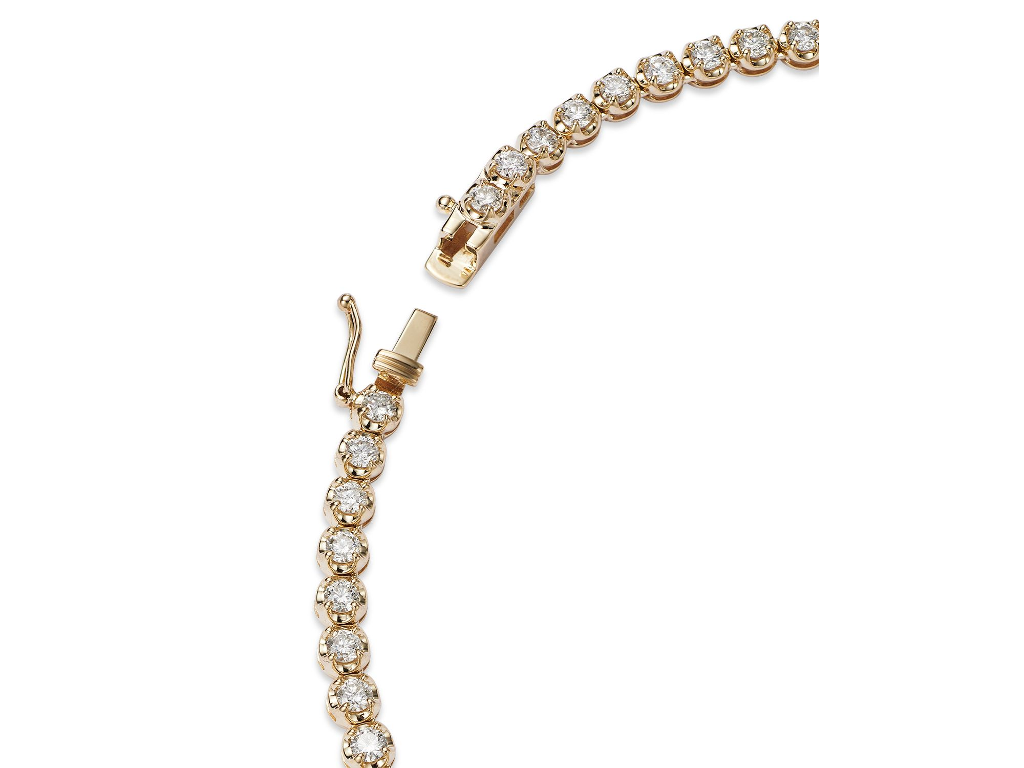 Diamond Crown Set Tennis Necklace in 14K Yellow Gold, 4.0-8.0 tcw — Image 5