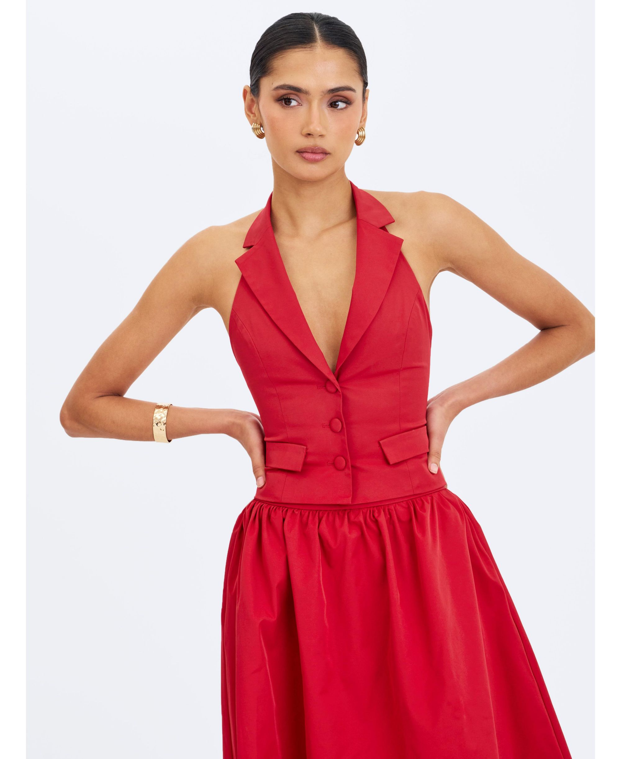 Ursella Halter Single-Breasted Lapel Top — Image 3