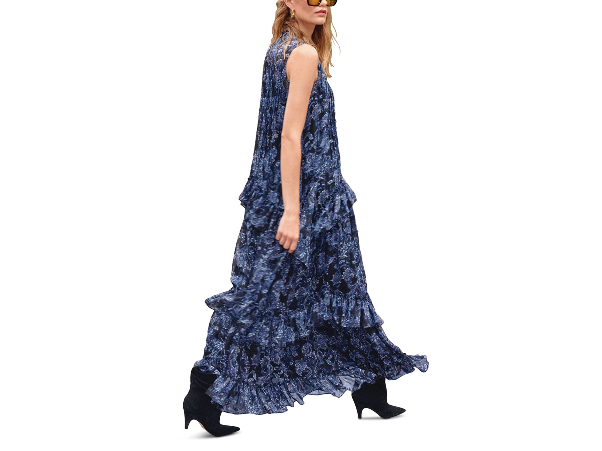 Metallic Paisley Maxi Boho Dress - Exclusive — Image 5