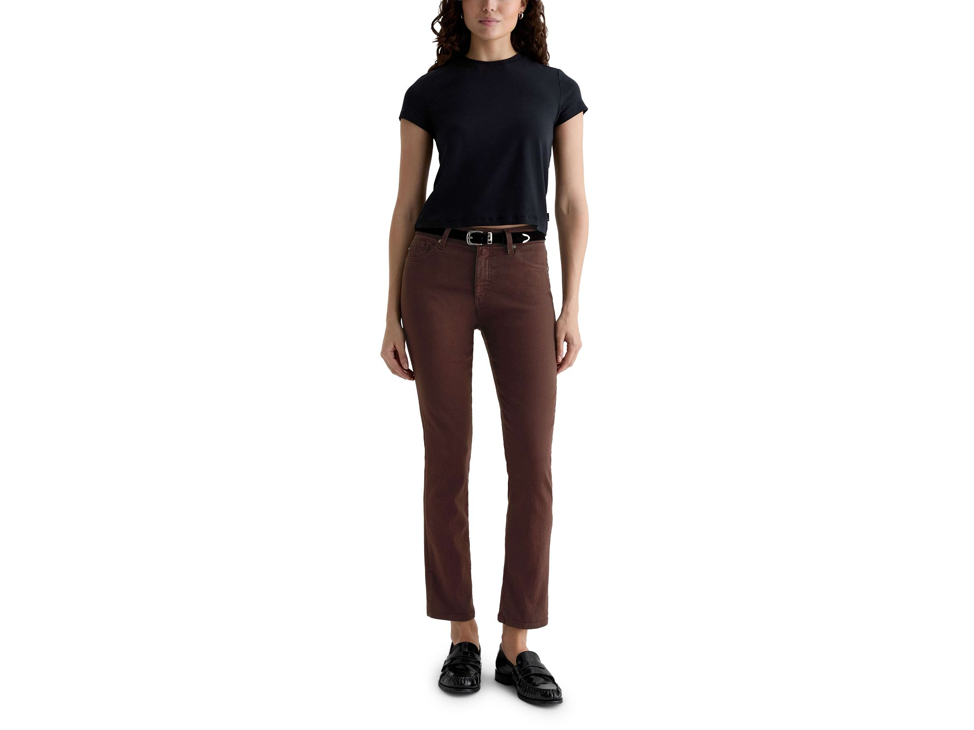 Mari Mid Rise Slim Straight Jeans in Coffee Bean — Image 6