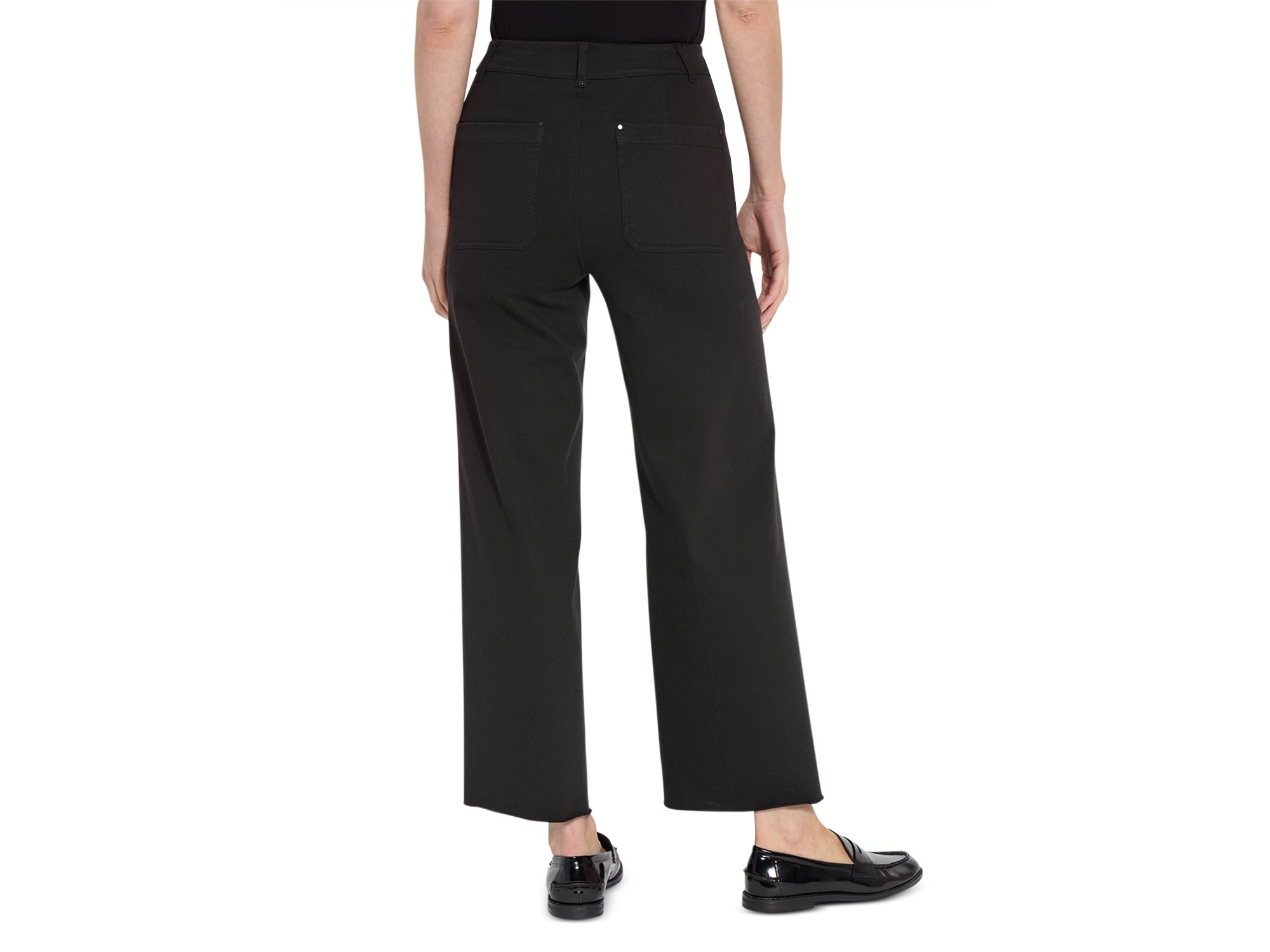 Erin High Rise Ankle Wide Leg Jeans in Black — Image 4
