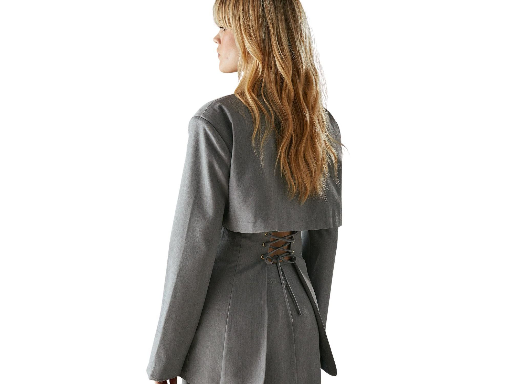 Deconstructed Lace Up Blazer — Image 3