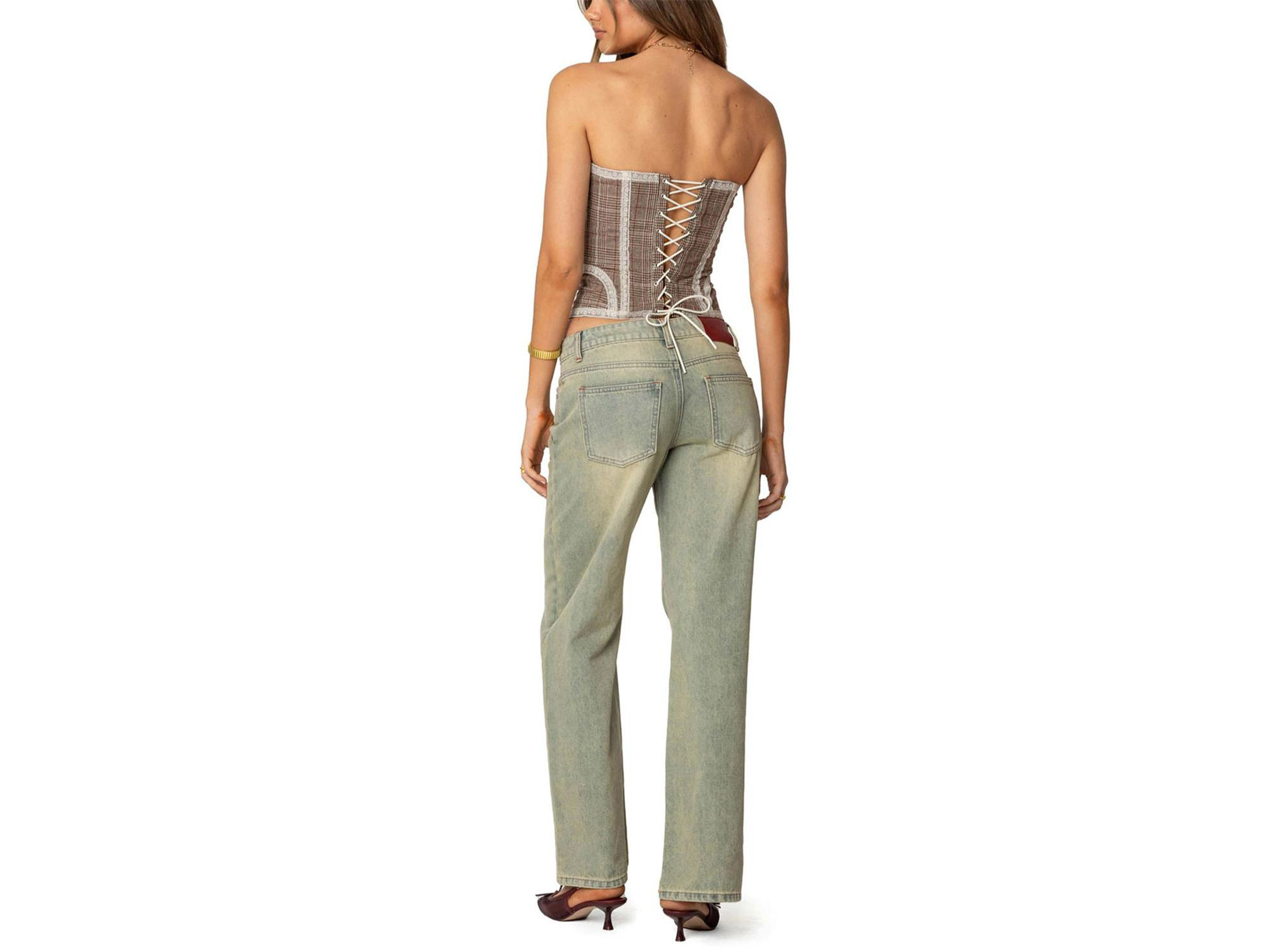 Jaiden Houndstooth Plaid Corset — Image 4