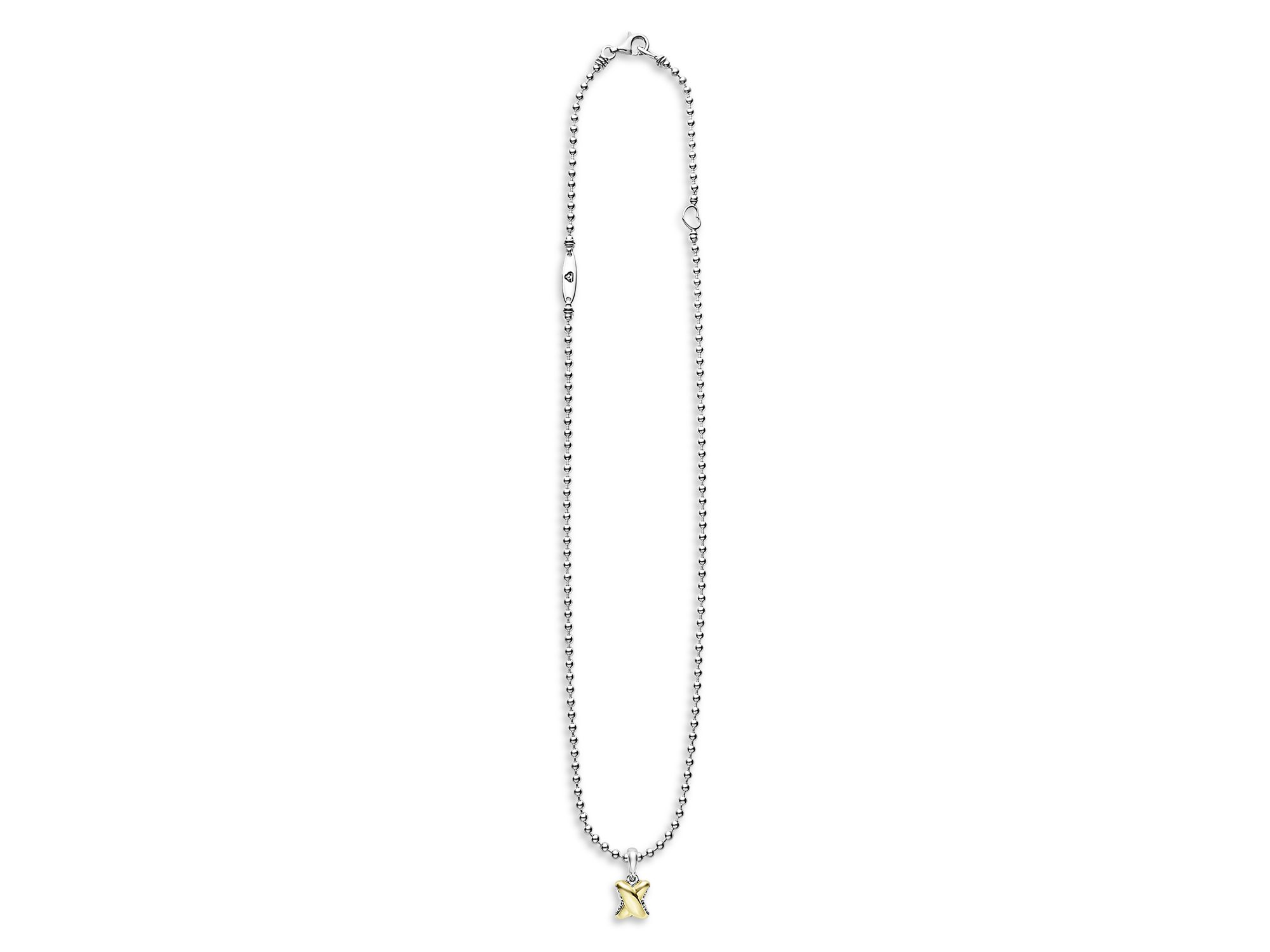 18K Yellow Gold & Sterling Silver Embrace X Pendant Necklace, 16-18" — Image 3